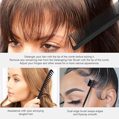 Miniatura 4 de Cepillo de pelo, 4 cepillos de pelo para mujeres y hombres, cepillo para cabello rizado bebé hombre mini cepillo de pelo de niño pequeño púrpura