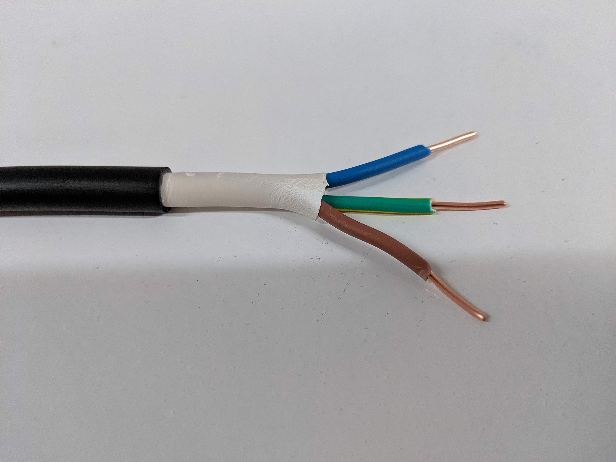 Event Distribution Black All Lengths 1.5Mm Pvc Outdoor Hi Tuff Cable Nyy-J 3 Core Pond Lighting Wire Outside Power (15M)