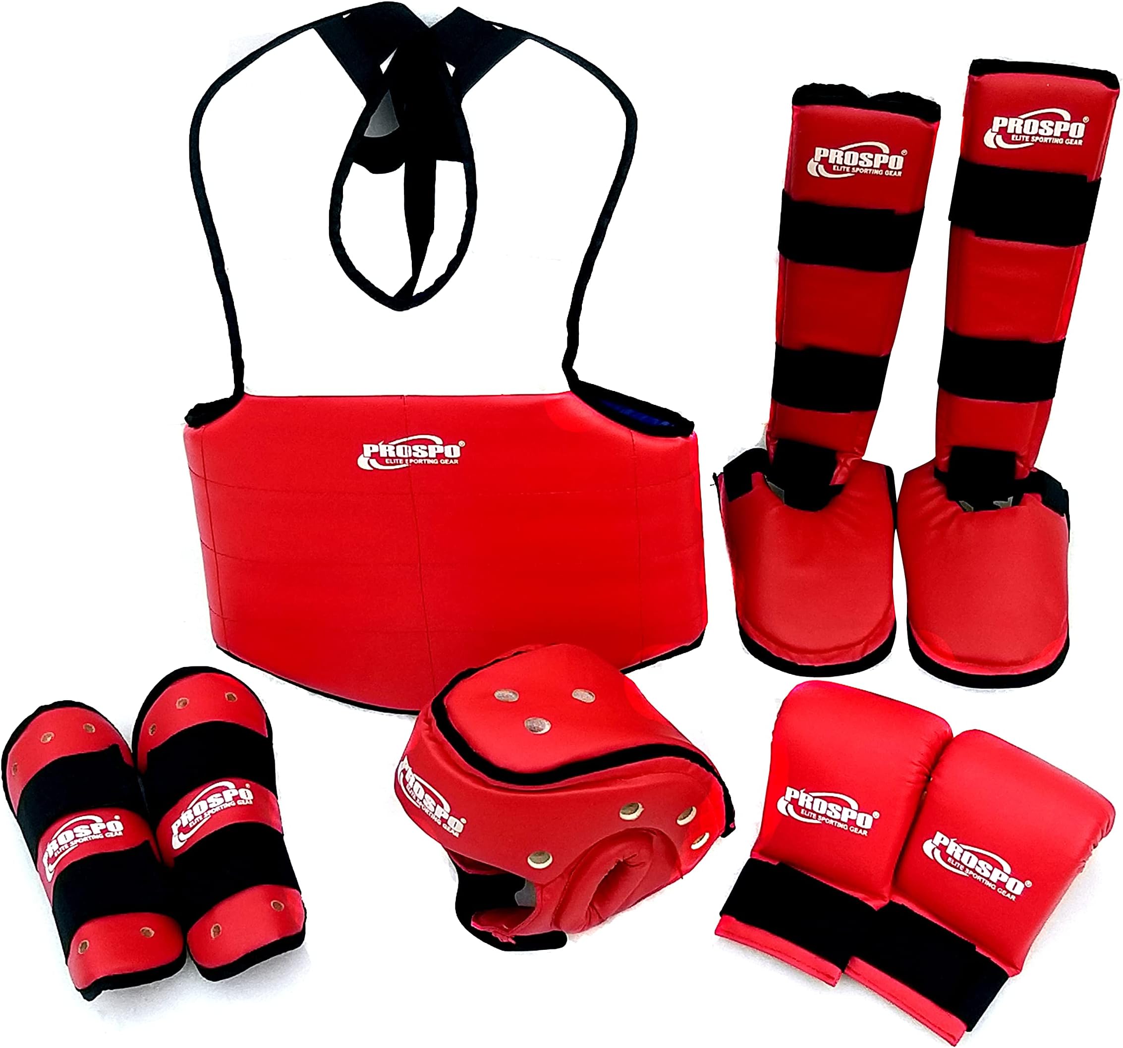 Prospo Taekwondo, Muay Thai, Kick Kickboxing, Karate, MMA Kit (Junior) (Red/Blue) (red)