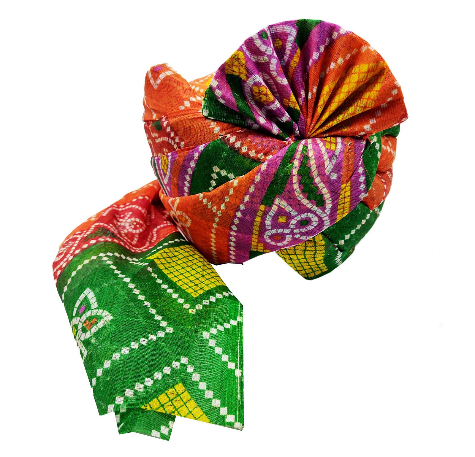 brown leafCotton Rajasthani Chunari Printed Safa Turban Pagdi For Weeding Anniversary Ethanic Dress Accessories For Men (Design 1)