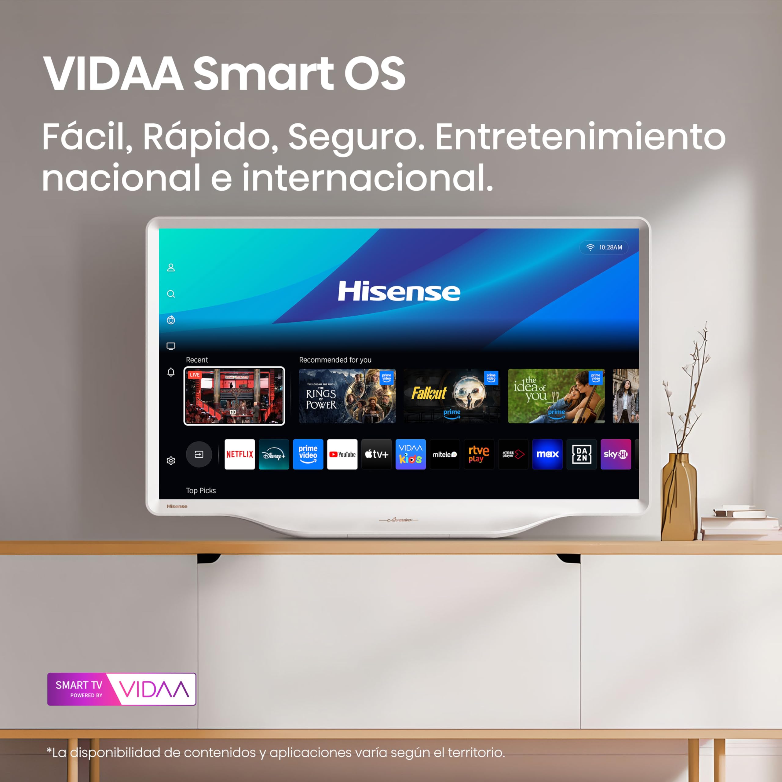 Hisense 32S5Q - Hi-QLED Smart TV 32 Pulgadas, Lifestyle TV, Diseño Artístico, Gallery Color, Dolby Atmos, Diseño Versátil, Modo Arte, Peana Moderna, Share to TV
