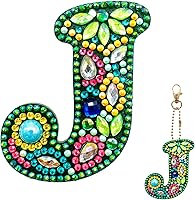 Vista 15 de YOYA Llaveros de pintura de diamantes de doble cara 5D letras 5D Kit de llaveros de pintura de diamantes de taladro completo para bricolaje, letras