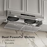 EVRKITCH Range Hood 30 inch Under Cabinet with 900CFM, Stainless Steel Kitchen Vent Stove Hood, Touch Control, Permanent Stainless Steel Filters,Top and Rear Vents