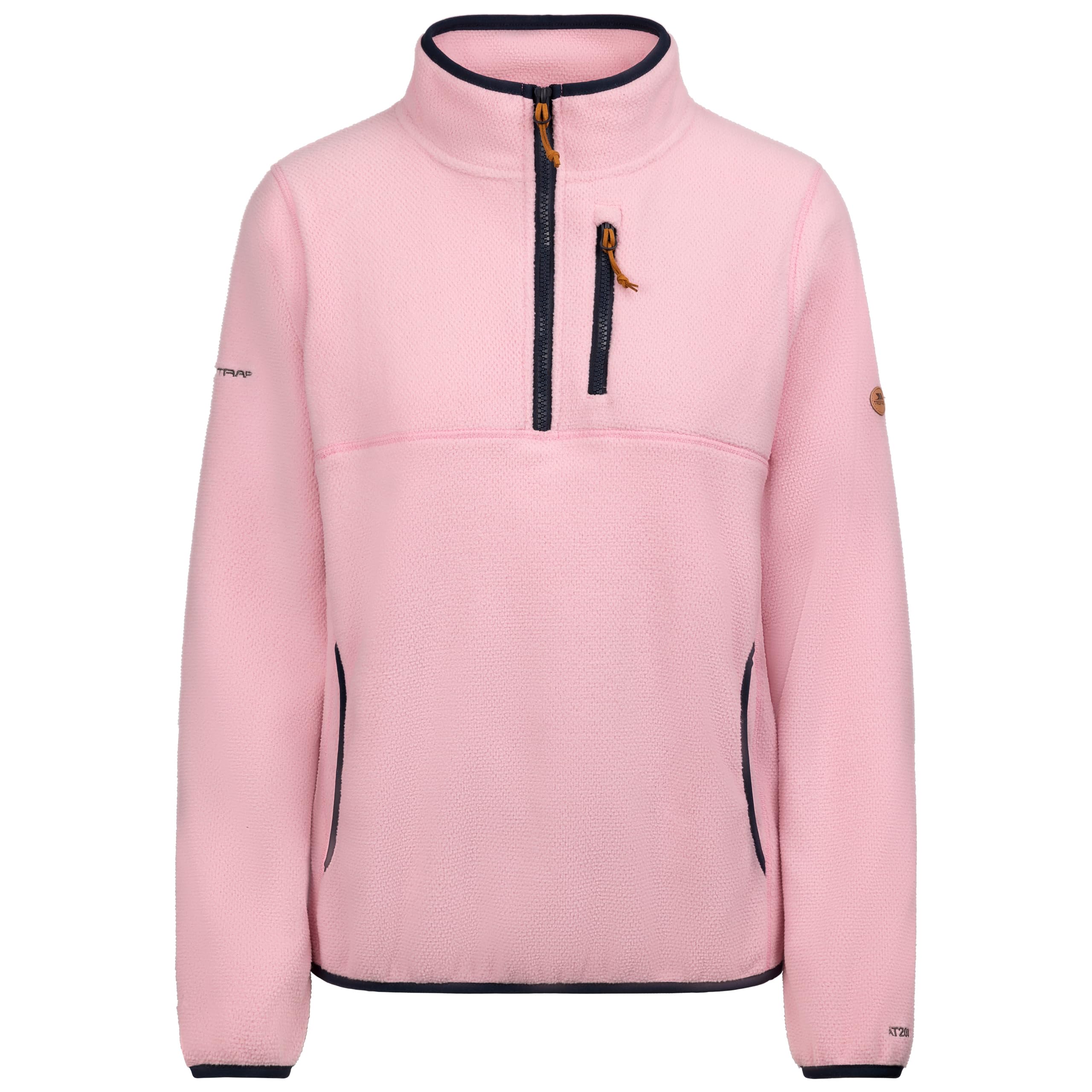 Trespass Women's Pink Peony Textured Honeycomb Fleece Tister - Half Zip Top