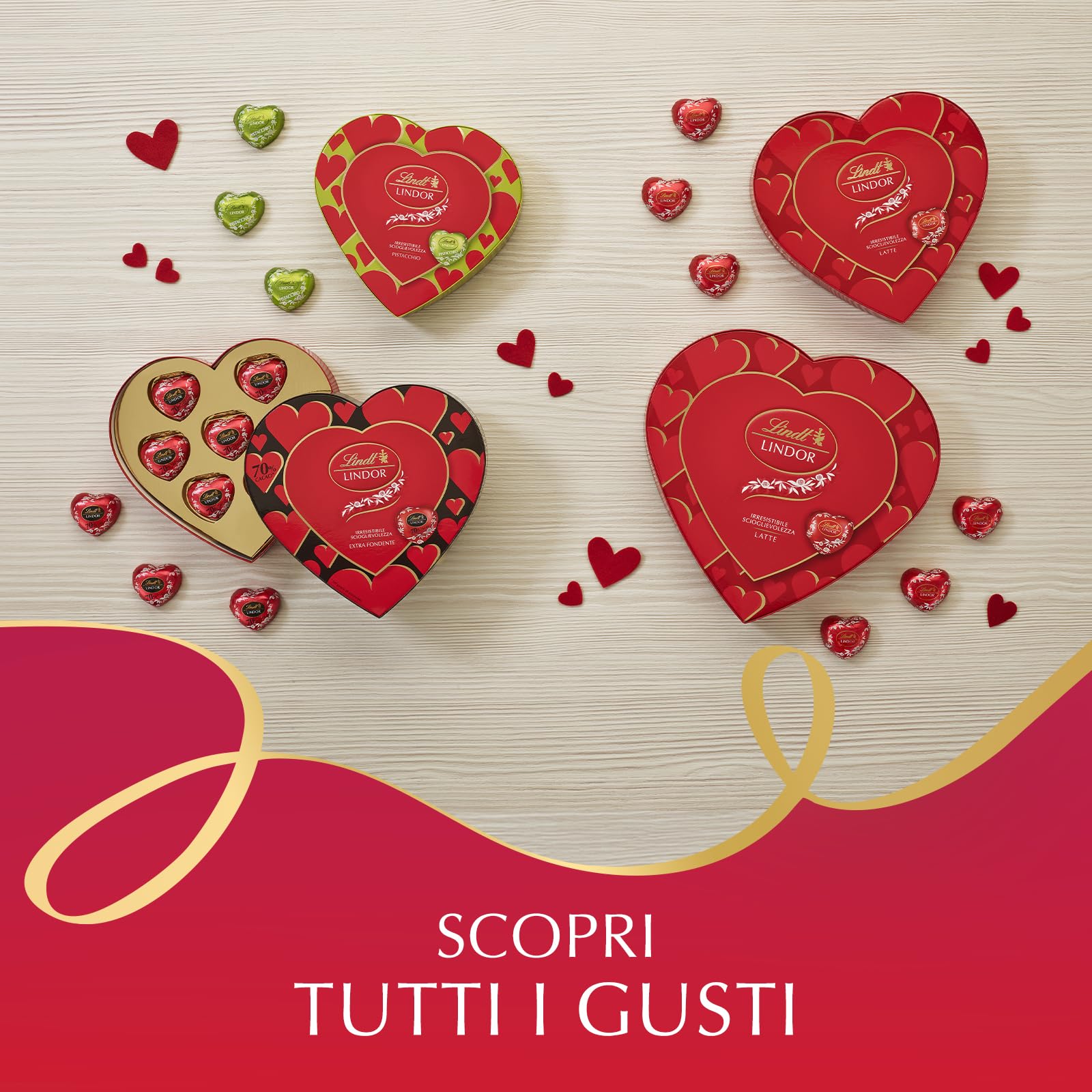 Lindt & Sprüngli San Valentino Scatola Regalo Cioccolatini Lindor a Forma di Cuore al Cioccolato al Latte, 178g