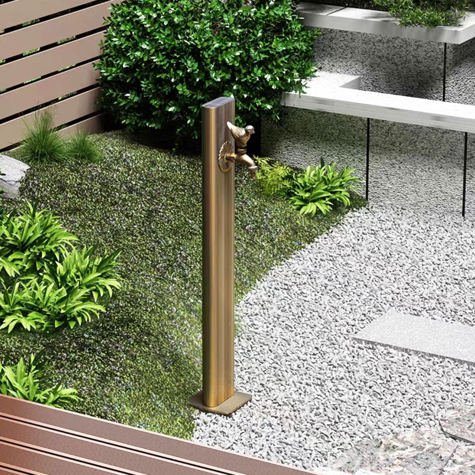 Junvstor Color 1 86Cm/33.7In Outdoor Water Column Garden Tap, Antifreeze Hose Faucet Extender Water Column, Decorative Water Feature Fountain Water Dispenser Hydrant Standing Outdoor Spigot(,Side Inlet)