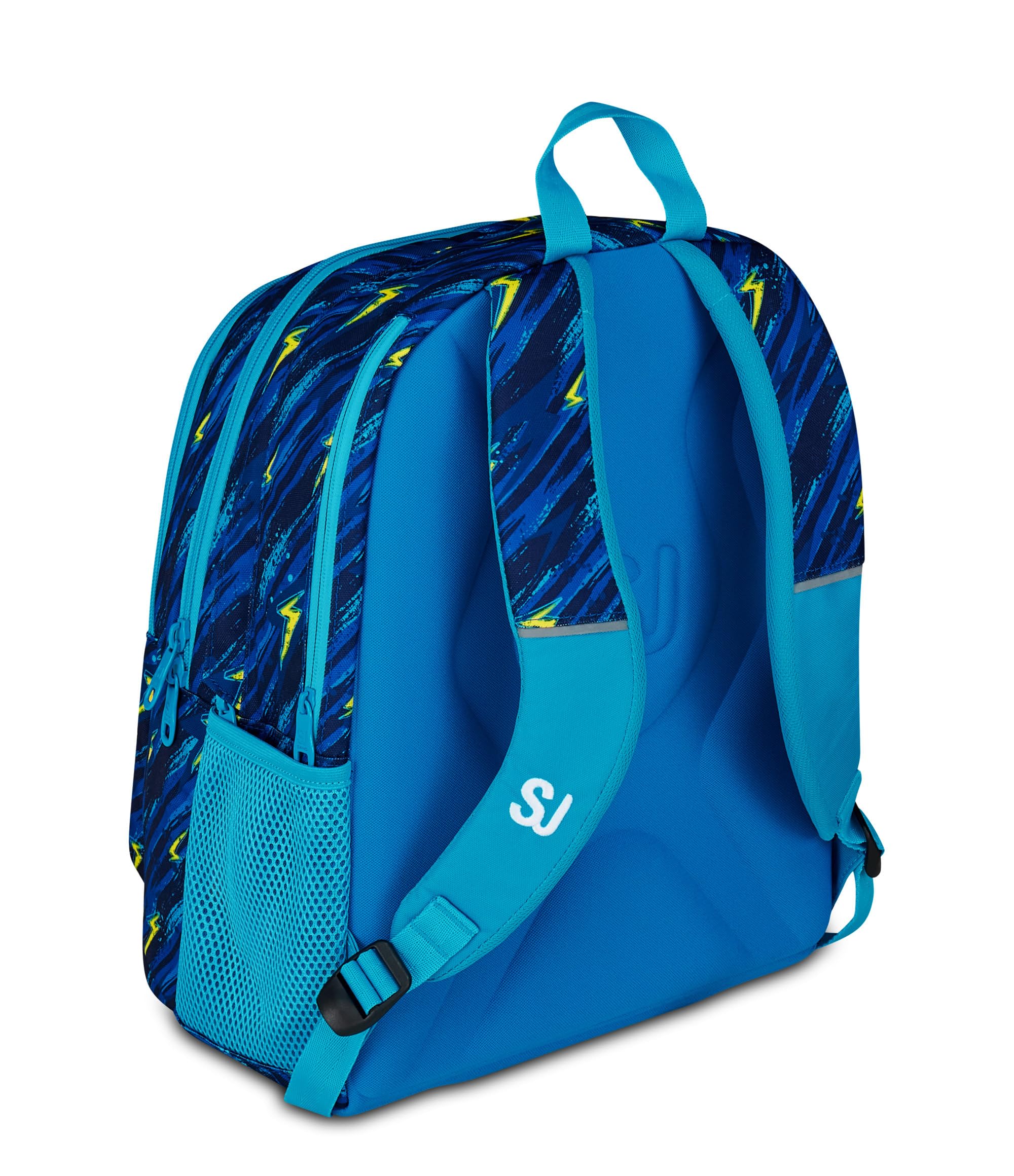 SJ GANG STYLE JAM GANG Zaino Scuola Advanced, Blu, Maxi Ali Estraibili, Doppio Scomparto e Tasca per Borraccia, 29 L, Zaino Scuola Elementare, Zaino Bambino