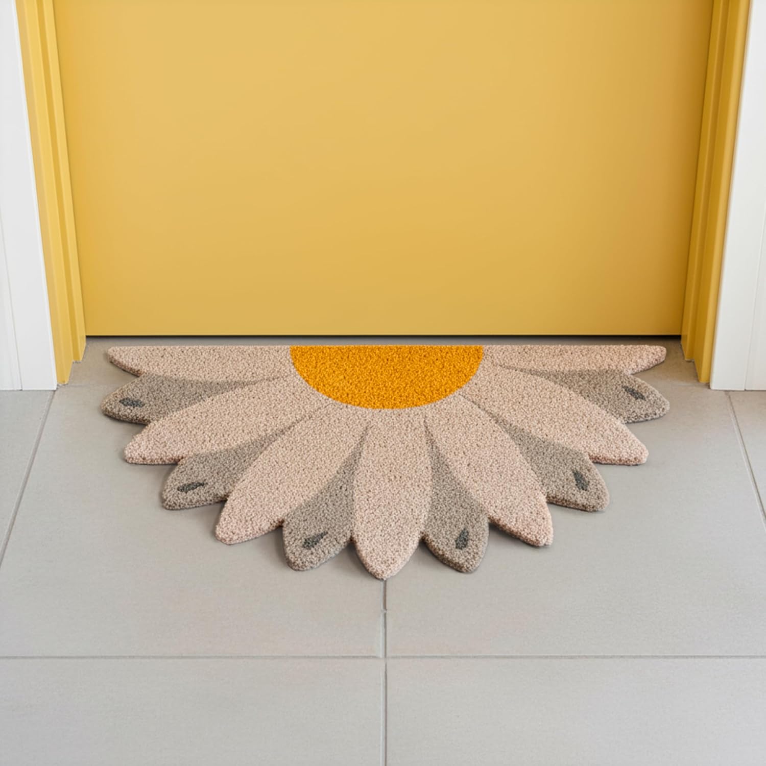 Fisura – Doormat Outdoor Entrance, Outdoor mats for Front Door, Welcome mat. Made of Coconut Fiber with Non-Slip PVC Base, Doormat Hand-Painted, 30 x 18 inches. (Daisy)