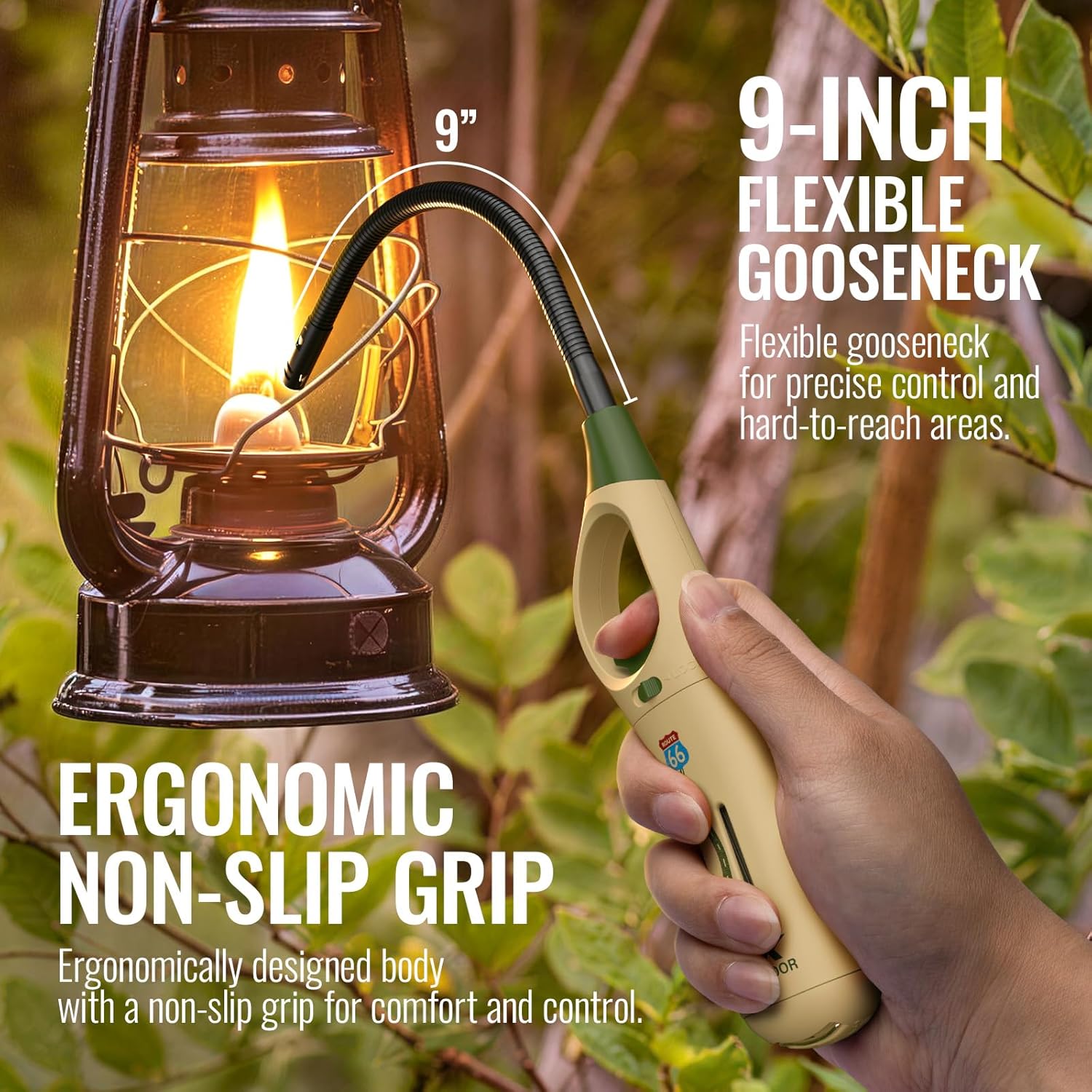 MK Lighter Outdoor Series Willow 9-Inch Xtra Length Extended Flex Neck 4-Pack Designs Multipurpose Refillable Adjustable Flame, Candle & BBQ Lighters, Prepping & Camping Supplies, Survival Lighters