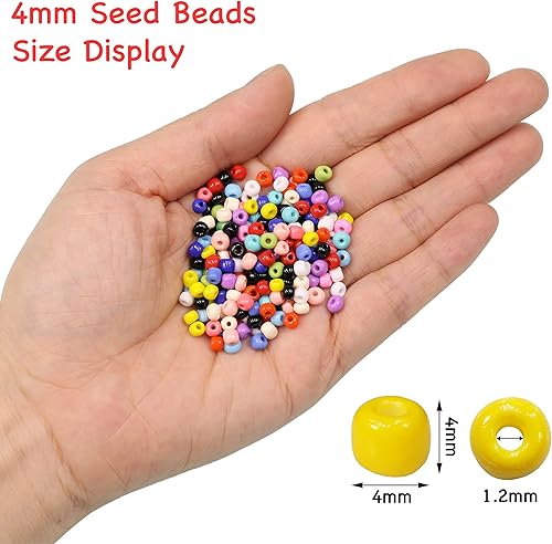 Miniatura 4 de Bala&Fillic Cuentas de cristal de color rojo de 0.157 in, alrededor de 1400 piezas en caja 60 cuentas de semillas de vidrio para fabricación de