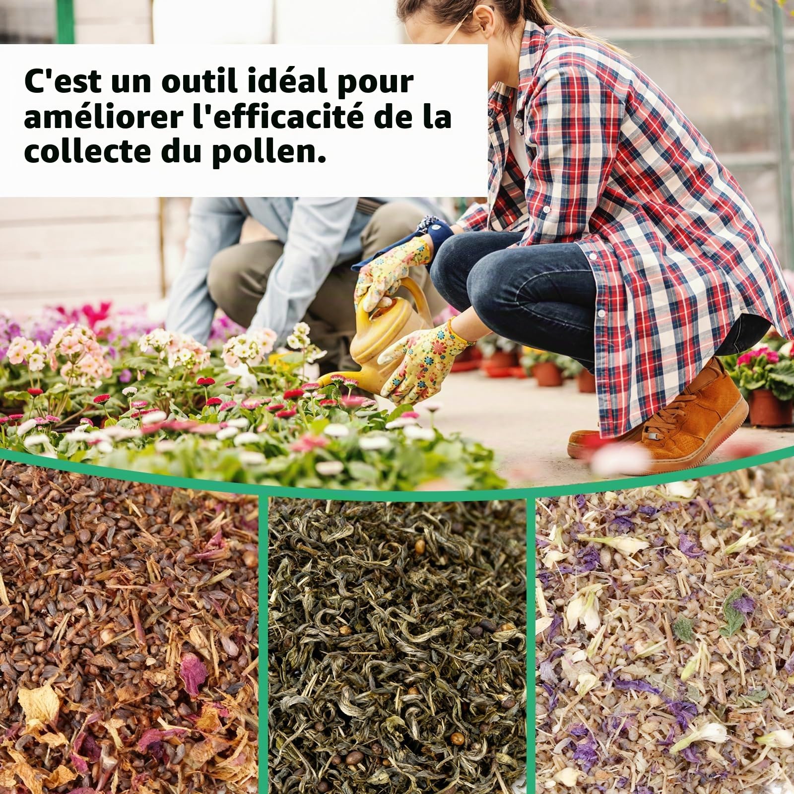 Plateau Tamis,Plateau de Coupe,Trim-Bin Bac de Coupe Rectangulaire | avec Tamis de 150 Microns,2 Tête de Ciseaux,pour Pollen et Vanille,La Maison Jardin Plante