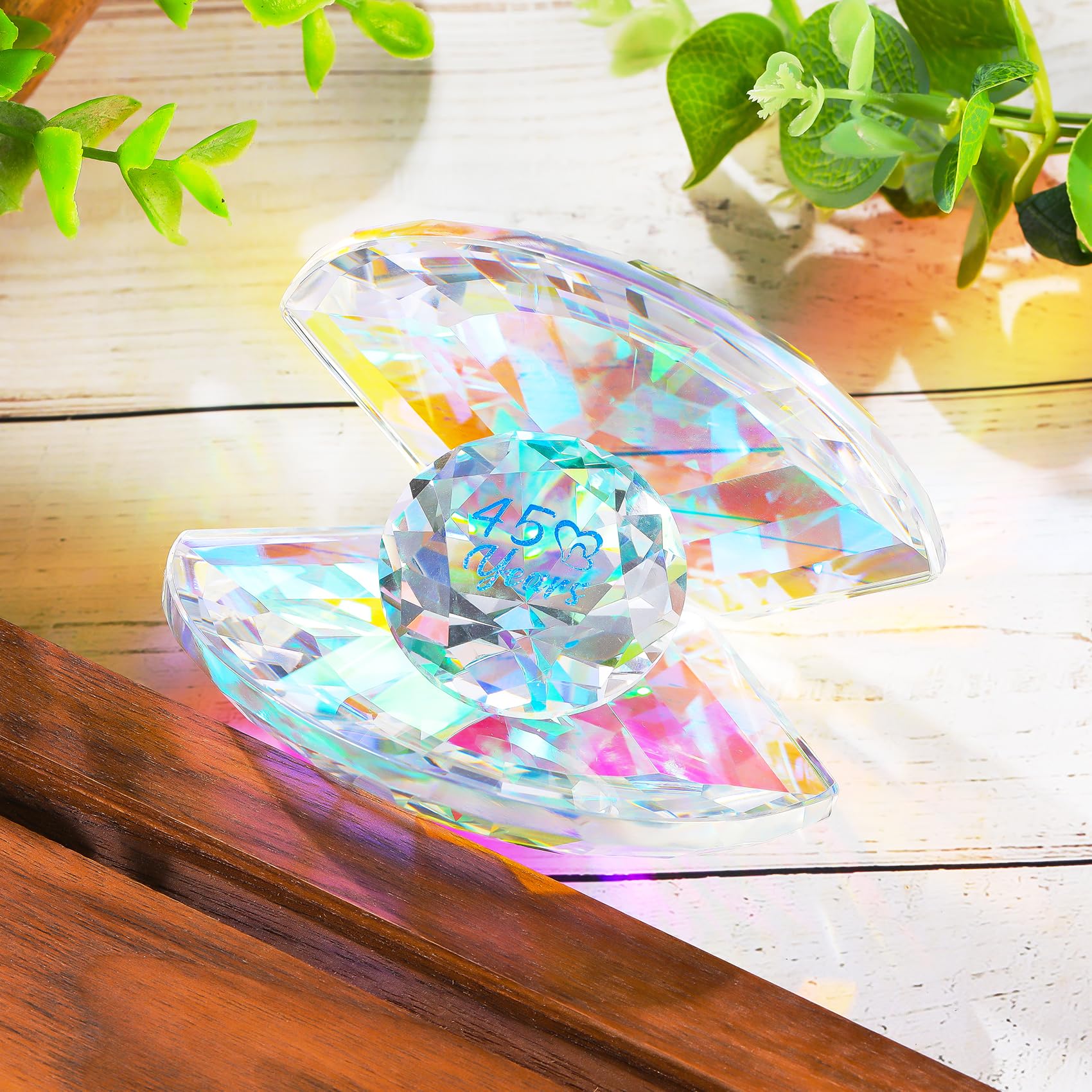 Movdyka Crystal Shell Sapphire Wedding 45th Anniversary Romantic Gifts for Parents 45 Years of Love Anniversary Presents Ideas for Her Marriage Keepsake for Couple Party Decor Ornament - Image 4