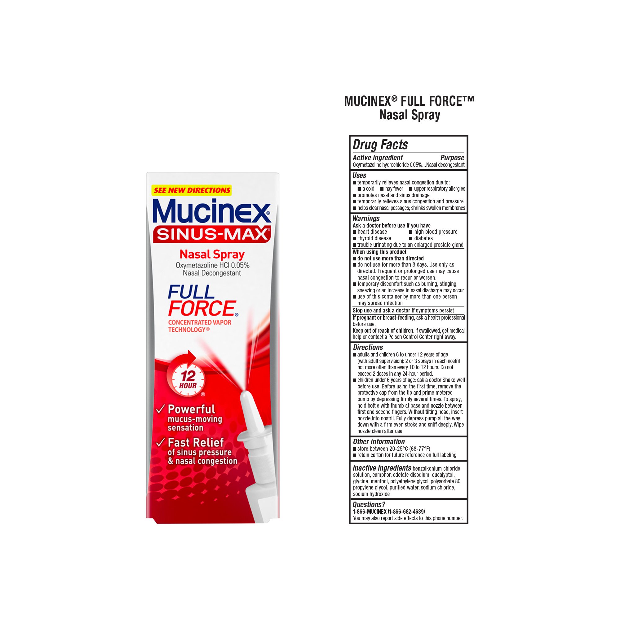 Mucinex SinusMax Full Force Nasal Decongestant Spray (0.75 oz) & Mucinex SinusMax Severe