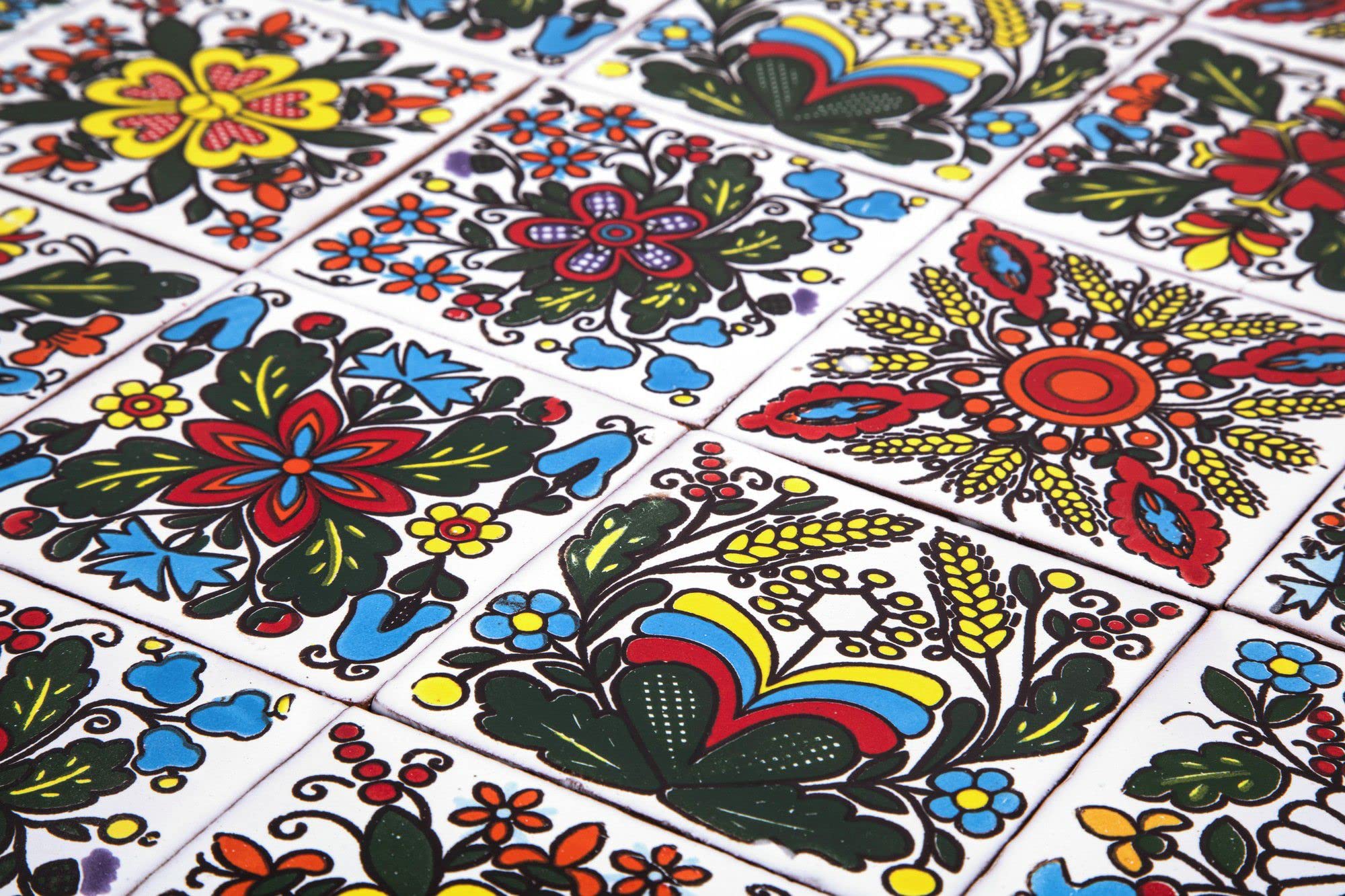 Cerames azulejos de mosaico Talavera Kociewski - 30 azulejos decorativos de cerámica mexicana para baño, ducha, escaleras, pared posterior de la cocina | azulejos de mexicanos 10,5x10,5 cm
