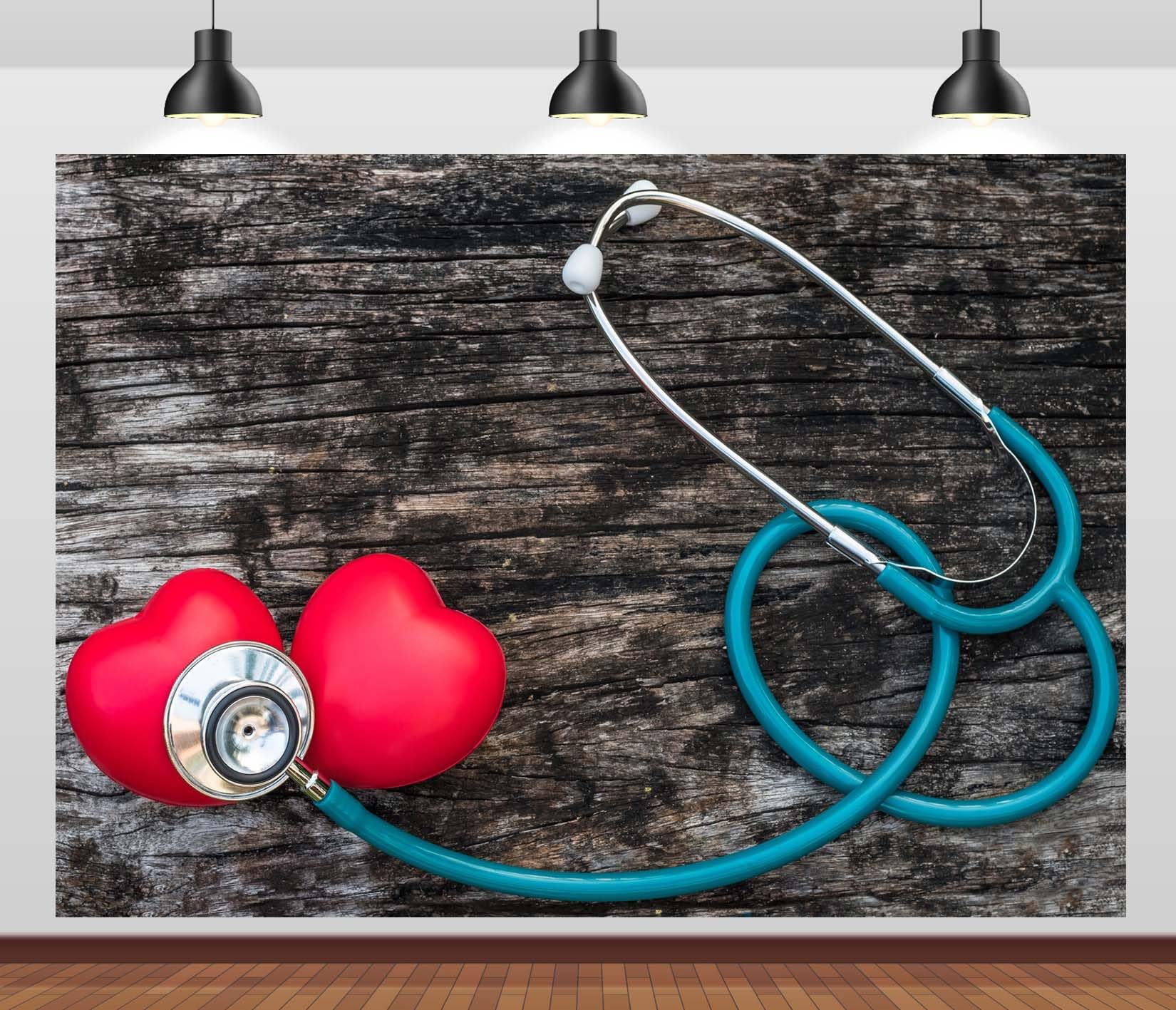 3x2.5m Arzt Ärzte Stethoskop Foto Hintergrund Ärzte Wertschätzung Woche Party Dekor Krankenschwester Graduierung Hintergrund Krankenhaus Wandbehang Hintergrund