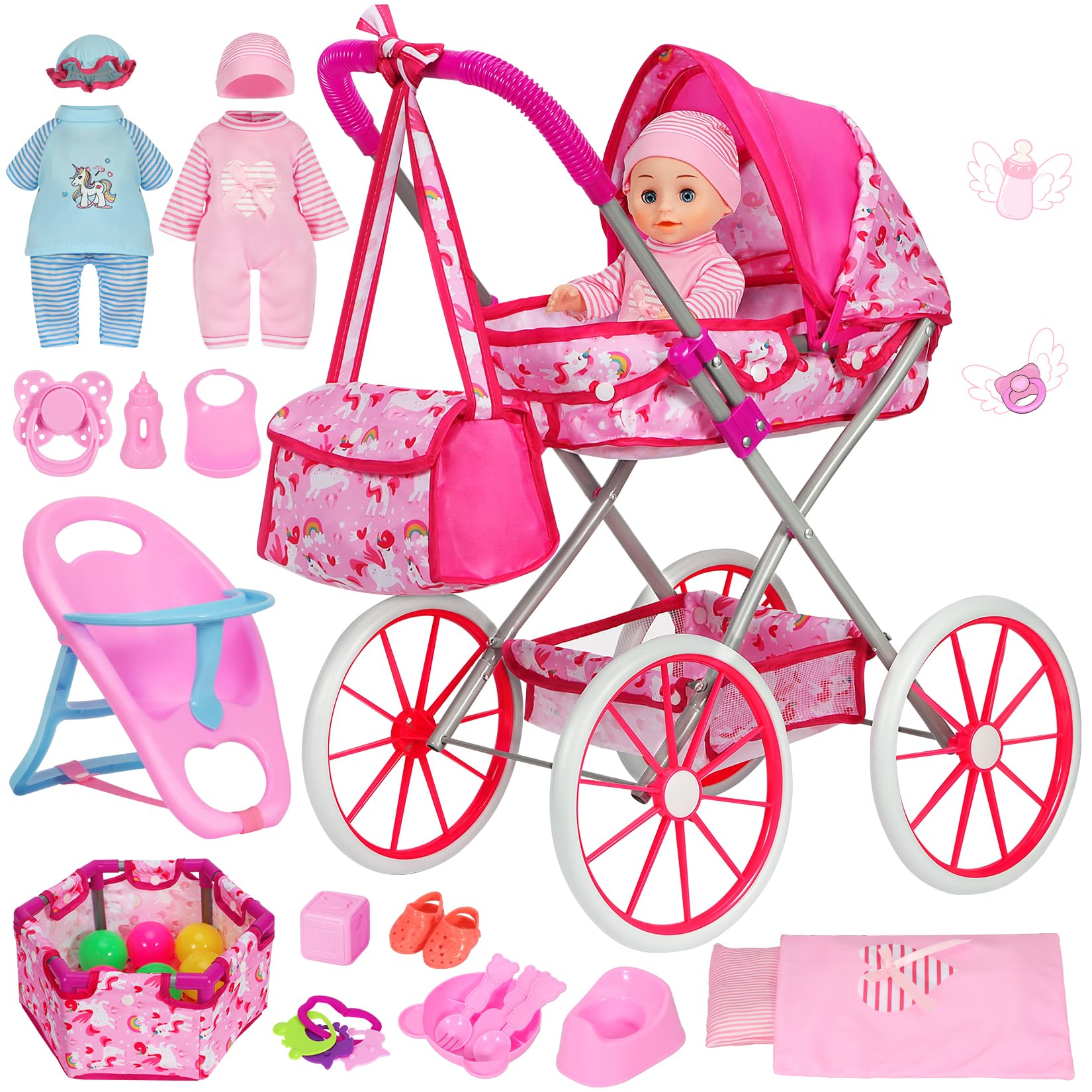 DRAMATION Baby Doll Stroller Set
