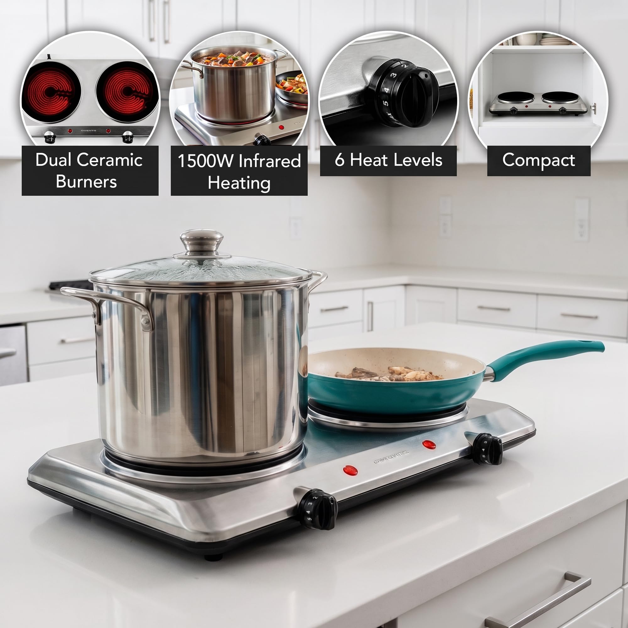 OVENTE Bgi202S Ceramic Cooktop - Portable Infrared Burner -2
