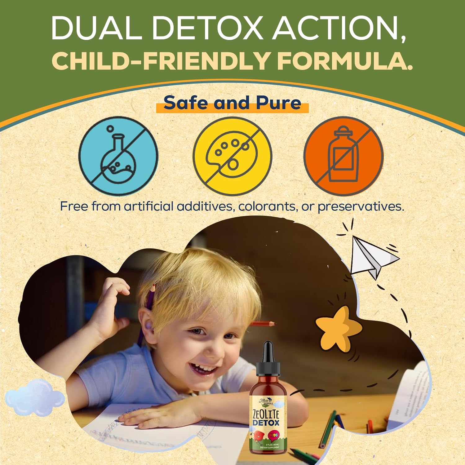 Zeolite Detox for Kids - Detox Supplement, Gentle & Natural & Sweet-Tasting, Contains Clinoptilolite Zeolite, Vitamin C, Magnesium, and Zinc,60ml - Image 3