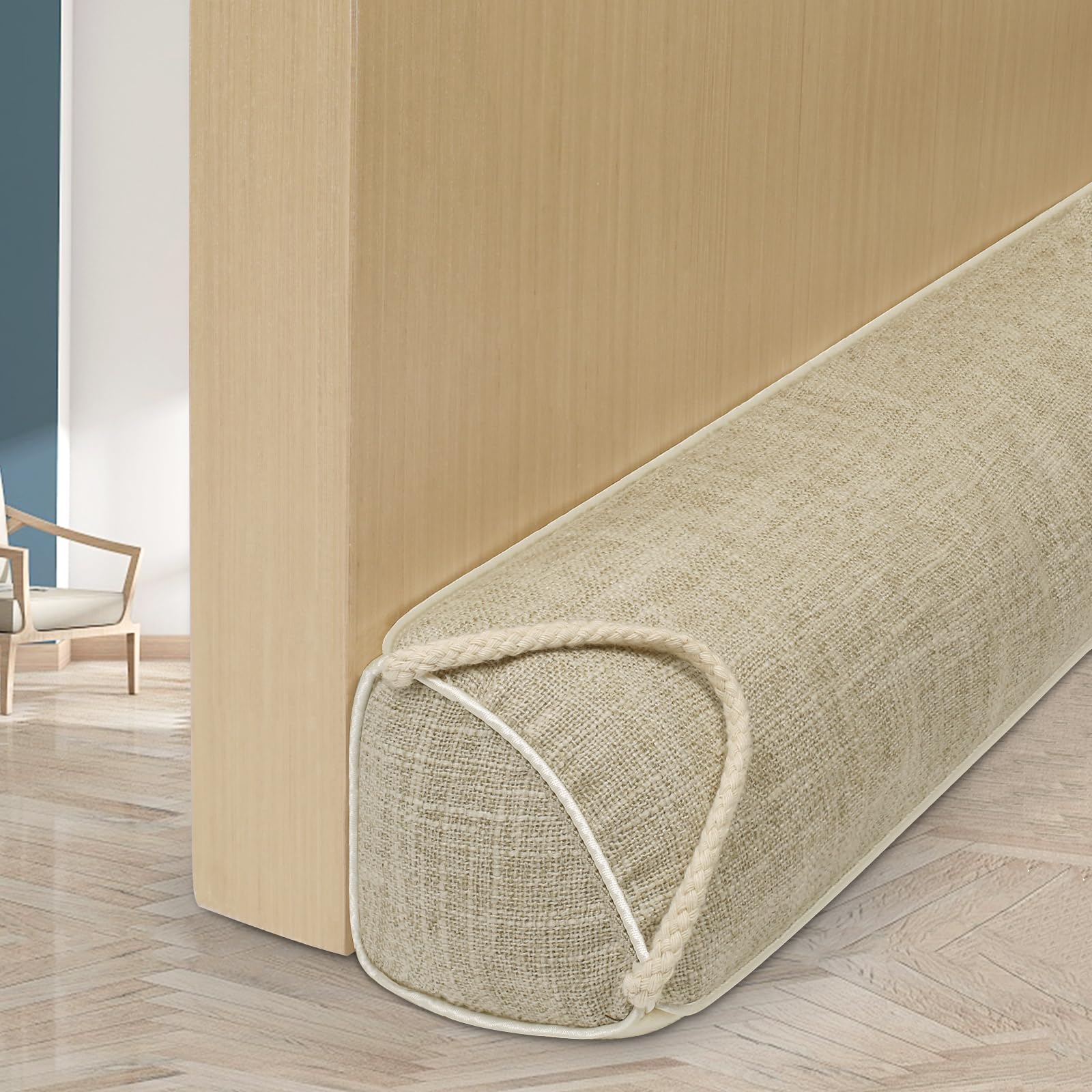 HooTown Zugluftstopper für türen, 102cm Schwerer Zugluftstopper tür Zugluftstopper Windstopper Türluftstopper für Schutz Zugstopper Türluftstopper Haustür Kältestopper für Türen & Fenster, Beige