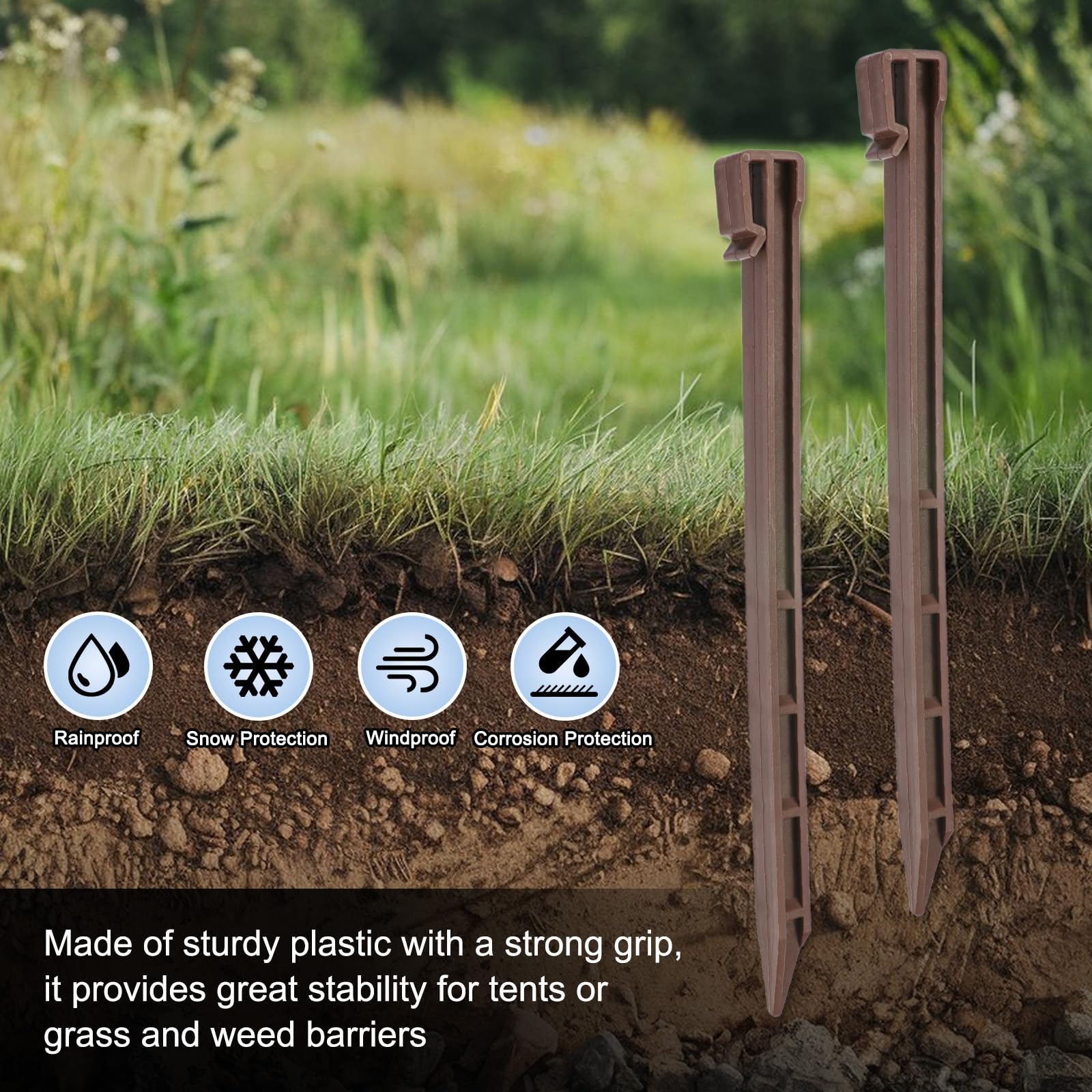 M METERXITY Confezione da 10 picchetti da giardino per bordi paesaggistici, in plastica, da 30,5 cm, picchetti di ancoraggio per paesaggi per bordi paesaggistici, barriere per erbacce/rivestimenti da