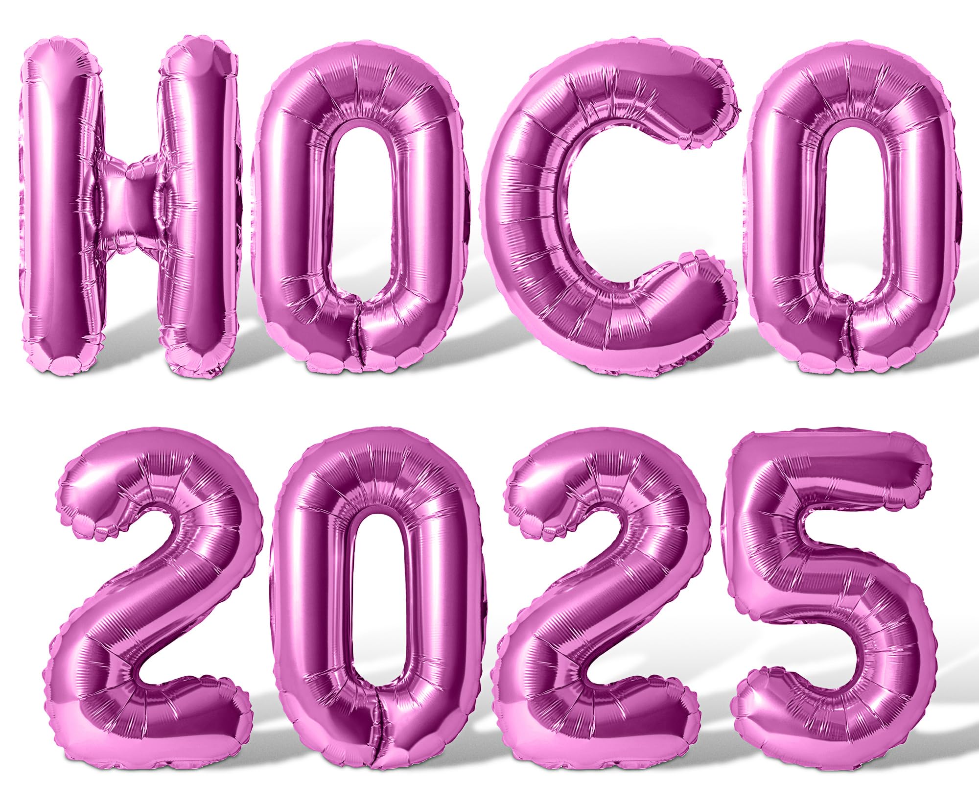 Letter Balloons - HOCO 2025 16" Inch Alphabet Letters Foil Mylar Balloon Homecoming Party Banner (Pink)