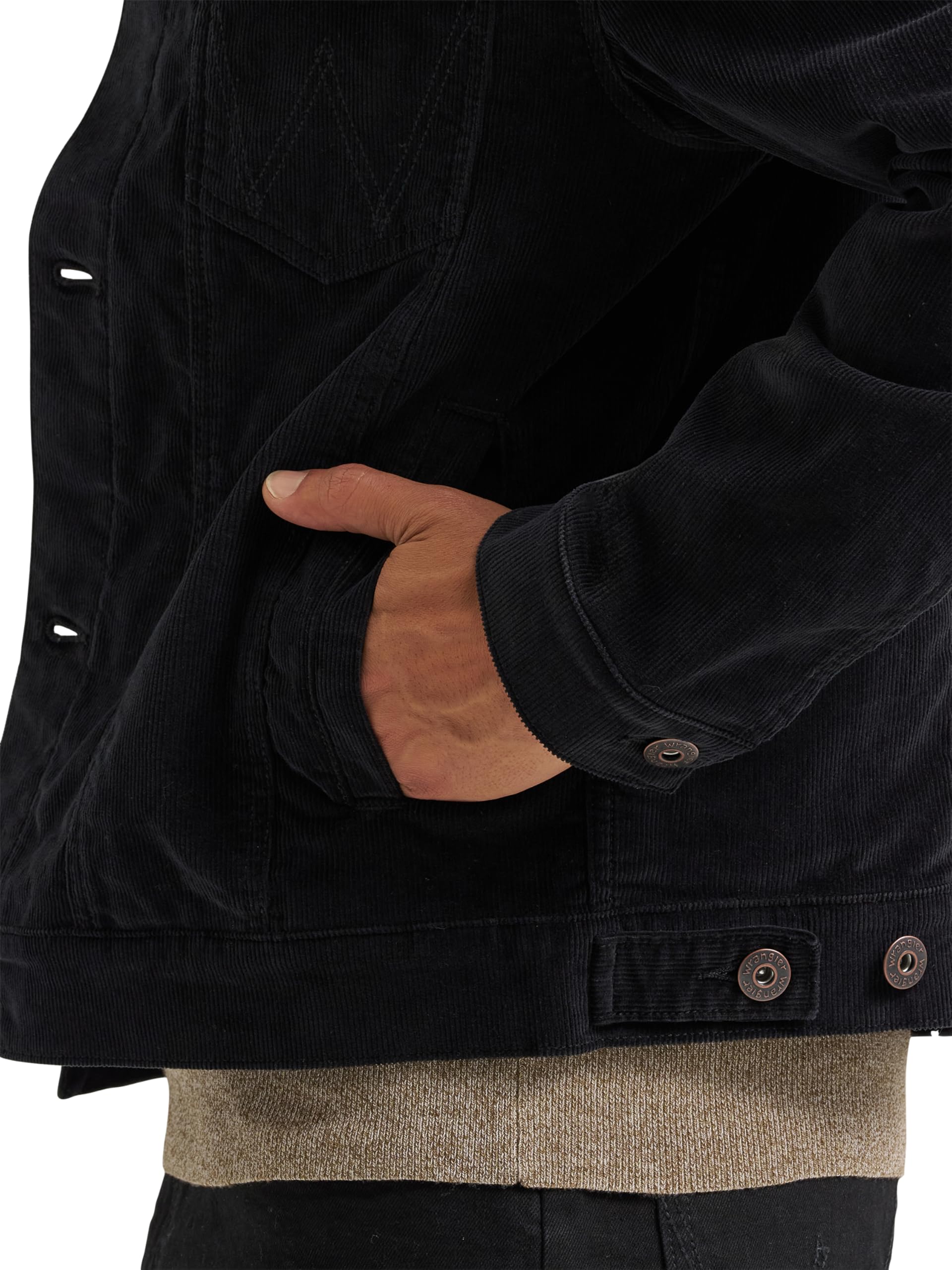 Wrangler Męska sztruksowa kurtka typu trucker Jet Black, L