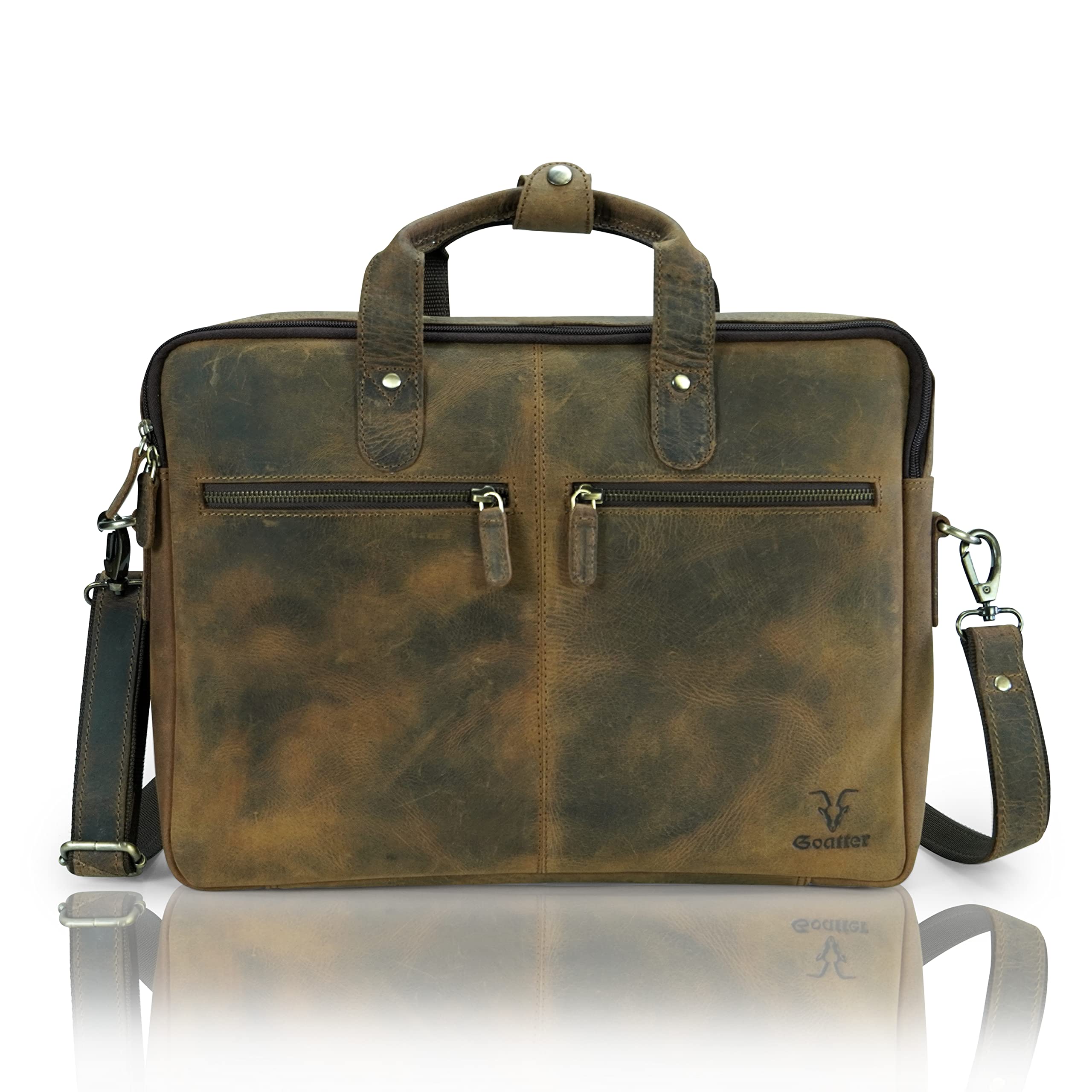Goatter Genuine Leather 16" Inch Laptop Messenger Bag/Office Bag For Men