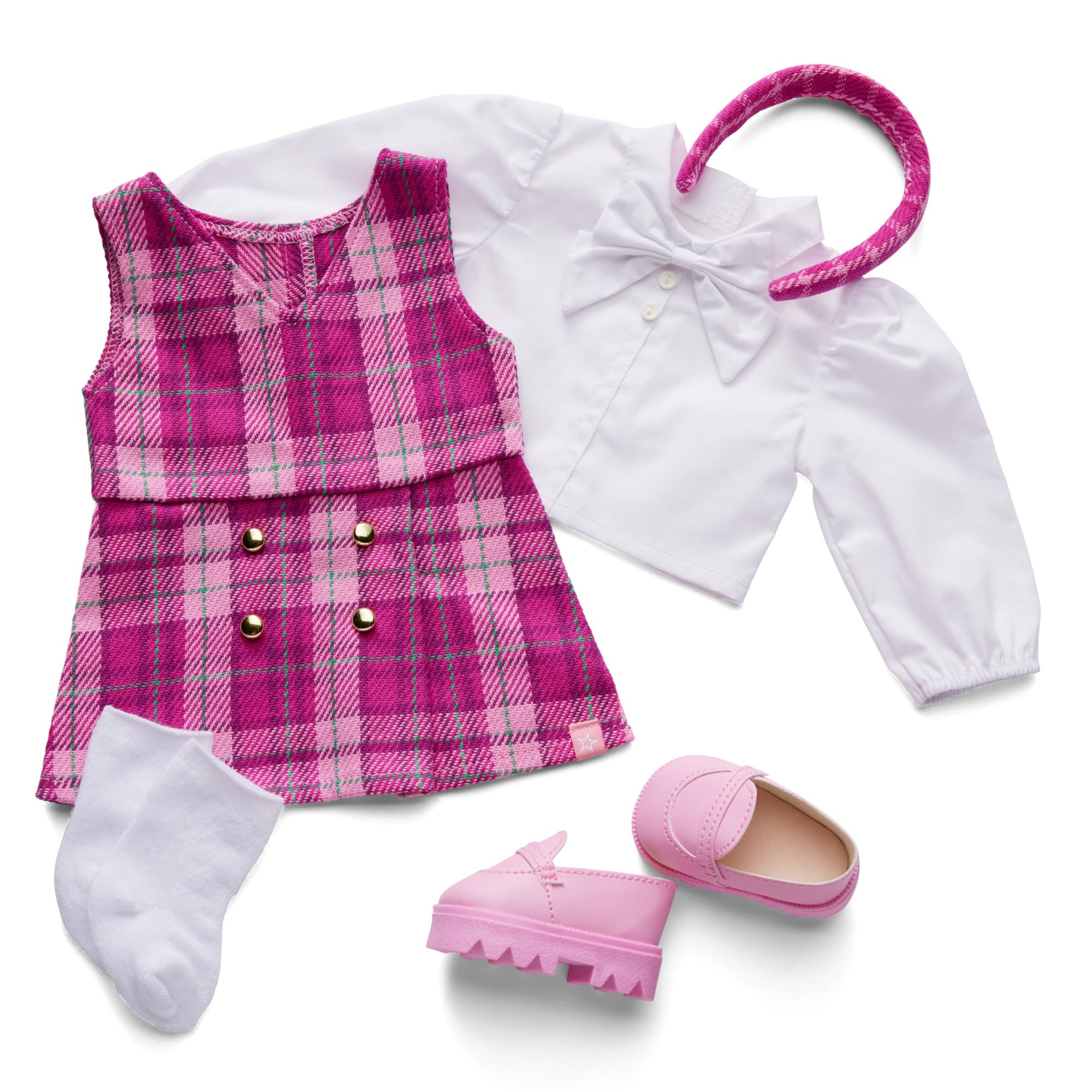 American Girl, Truly Me - Vestito per bambola, 45,7 cm, rosa e preppy, per bambini dai 6 anni in su