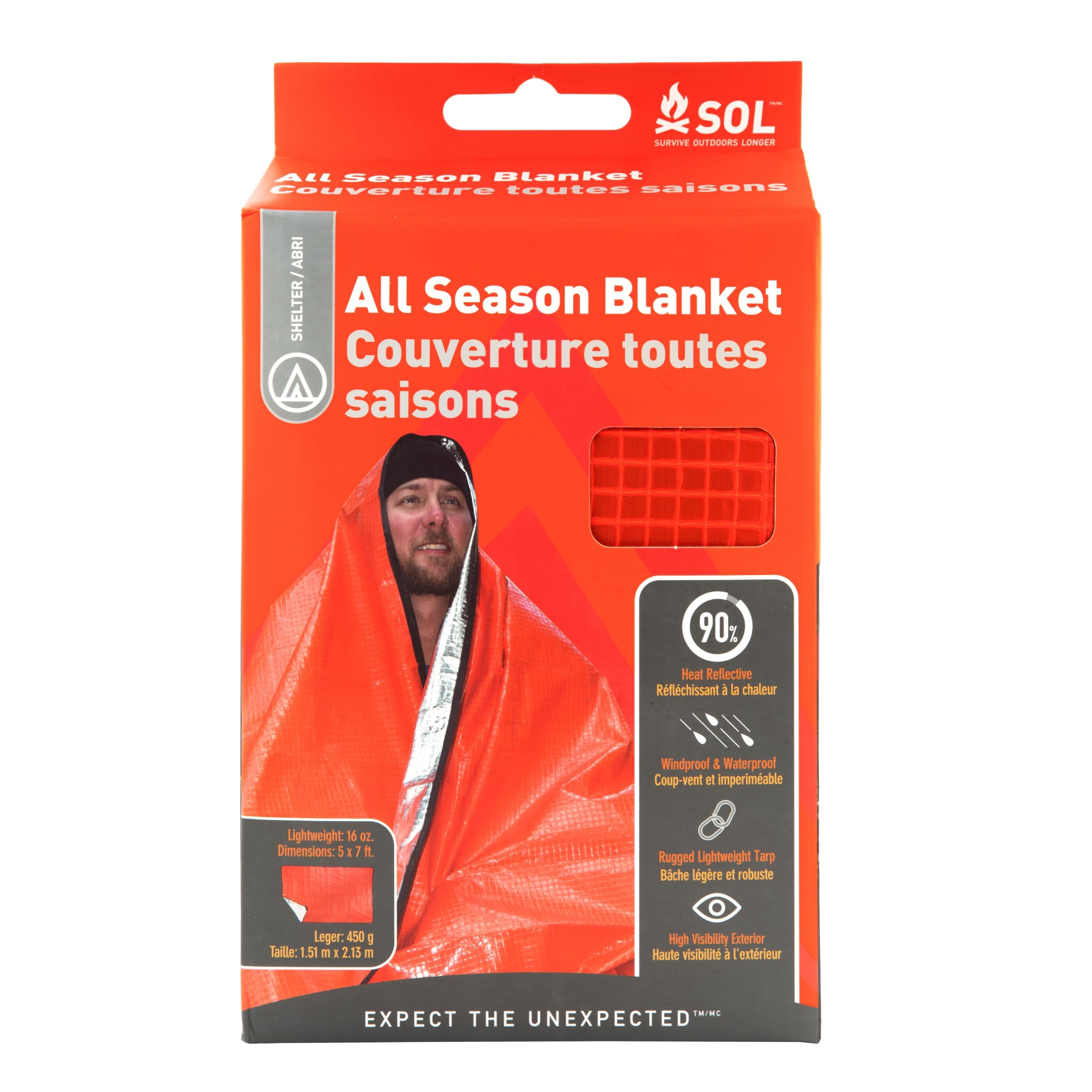 S.O.L. Survive Outdoors Longer SOL Sport Utility Blanket - Orange