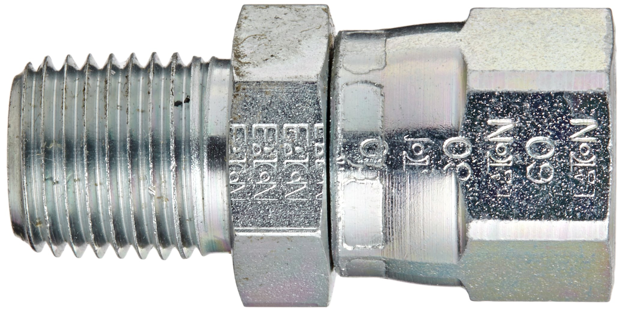 Eaton Aeroquip 2018-4-6S Female 37 Degree JIC Swivel to Male Pipe, JIC 37 Degree & NPT End Types, Carbon Steel, 1/4 NPT(m) x 3/8 JIC(f) End Size, 3/8