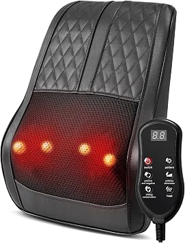 Back Massager for Back Pain Deep Tissue, Shiatsu Neck and Back Massager with Heat, 3D Kneading Massage Pillow for Shoulder, Leg, Gifts for Men,Women