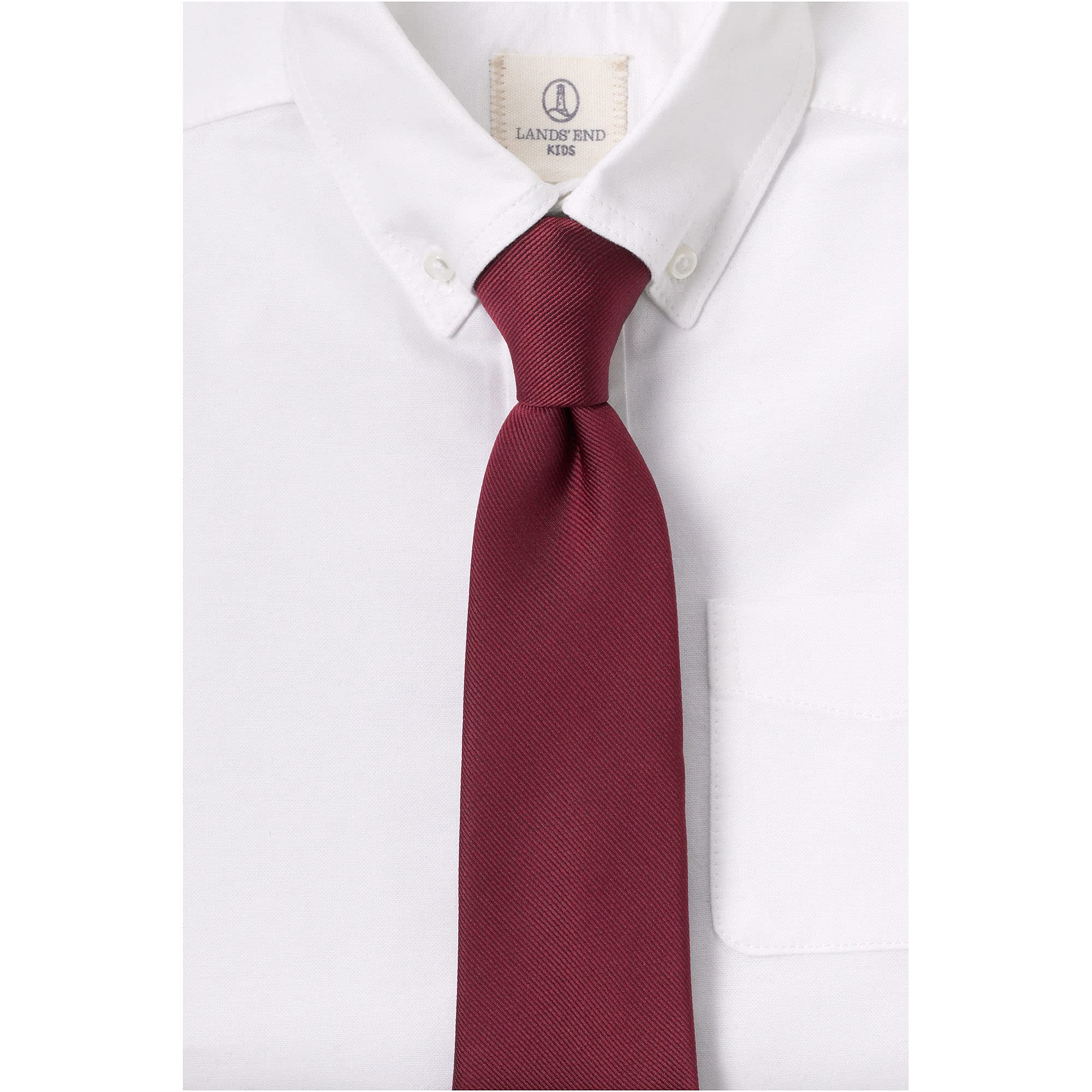 Lands' End Uniform To Be Tied Solid Tie Dark Russet Red One Size