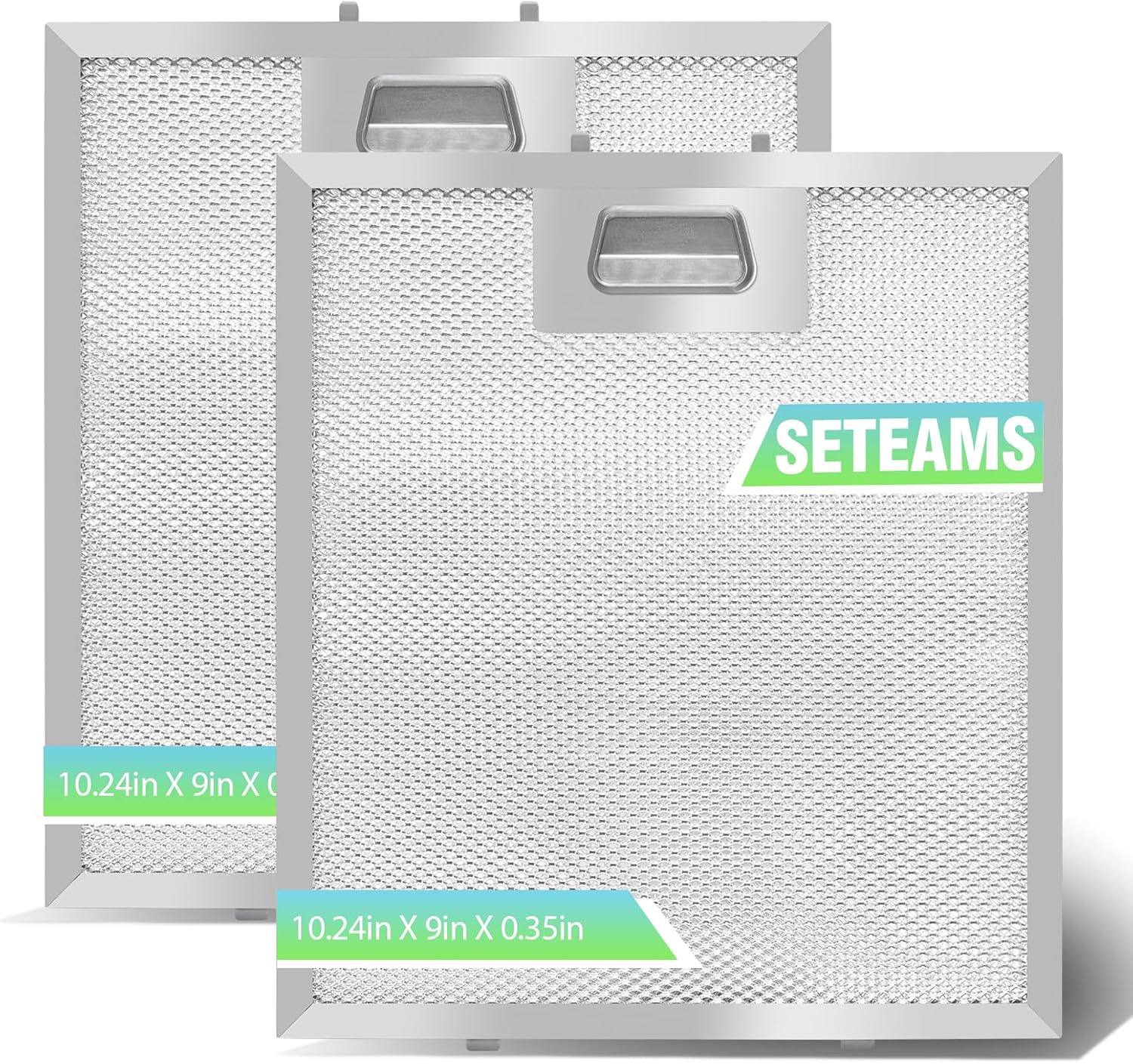 2-Pack S97018029 Range Hood Filter Replacement with Stainless Steel Frame, 5-Layer Aluminum Mesh Grease Filter for Broan B5 Series, 9"x10.25", Fits Part #99010123 – Corrosion-Resistant By Seteams