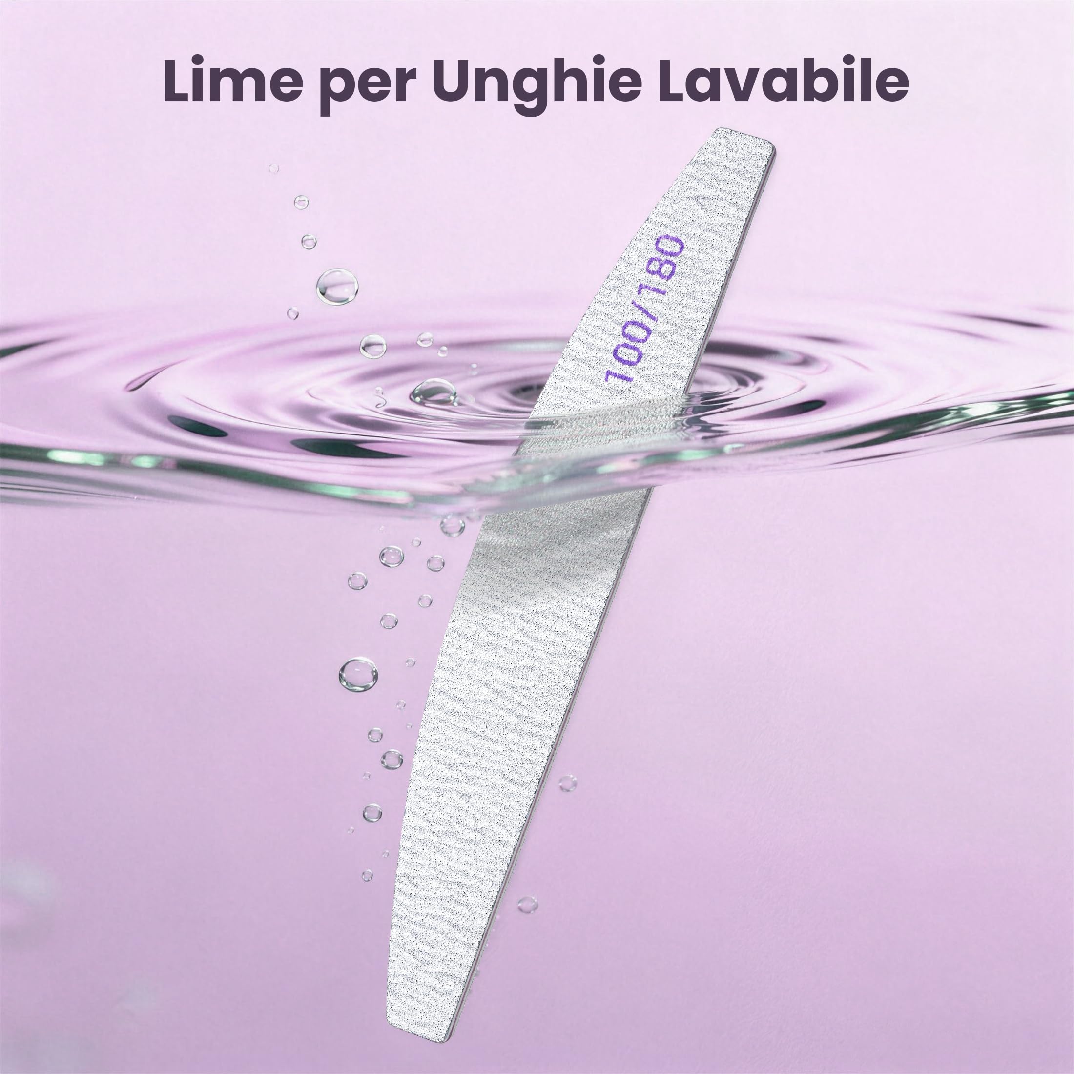 20 Pezzi Lime per Unghie 100 180 Grana, Lima per Unghie a Doppia Faccia, Riutilizzabile Kit Lima Unghie per Manicure in Gel, Tip, e Set Professionale per Unghie