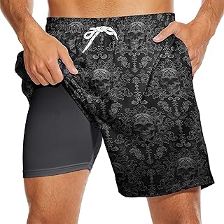 Men's Swim Trunks with Compression Liner, Quick Dry Mens...