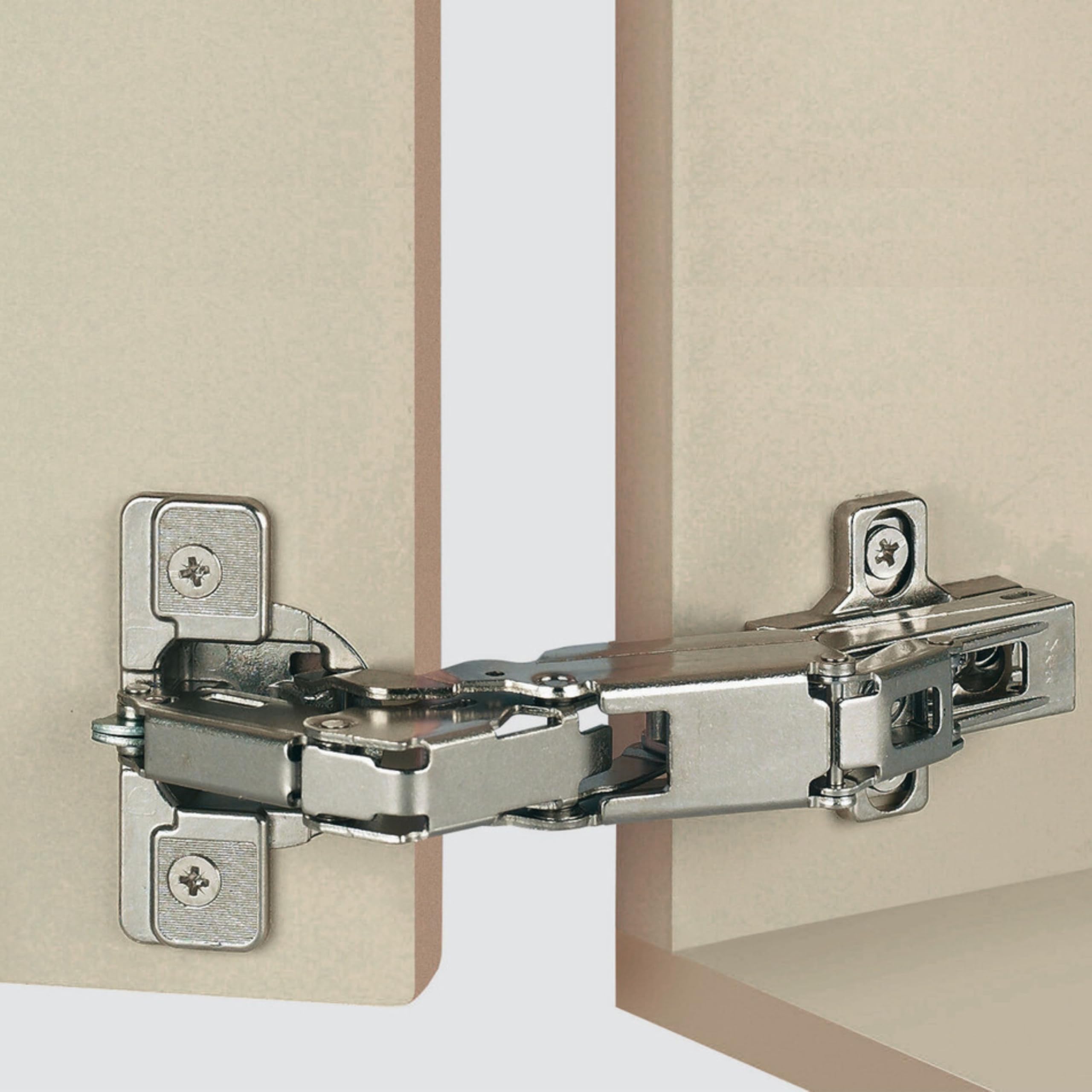Scharnier 165° gedämpft für Schranktüren, kompatibel mit Hettich-Basis – verzinkter Stahl, Soft Close, ideal für Küchen und Möbel zu Hause (2 Stück)