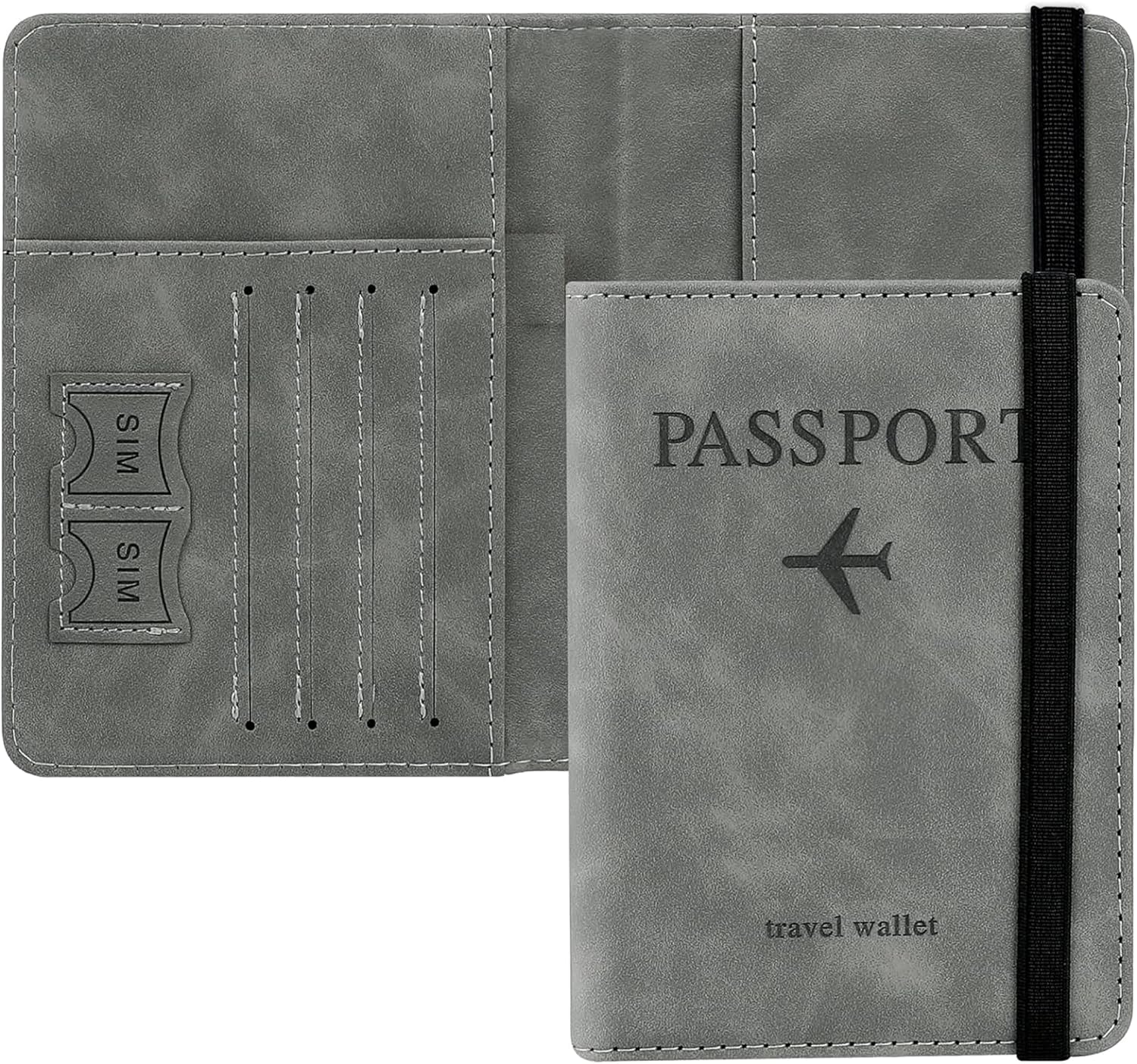 Premium PU Leather Passport Holder & Travel Wallet for Men & Women | Passport Cover with Card Slots, SIM Holders, Cash & Boarding Pass Organizer | Bi-Fold Design with Elastic Strap-image-7