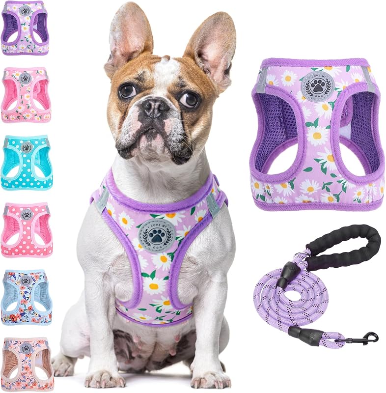 Peitoral Vest BEAUTYZOO para Cães com Guia, Estampa Daisy, Tamanho Grande (L)