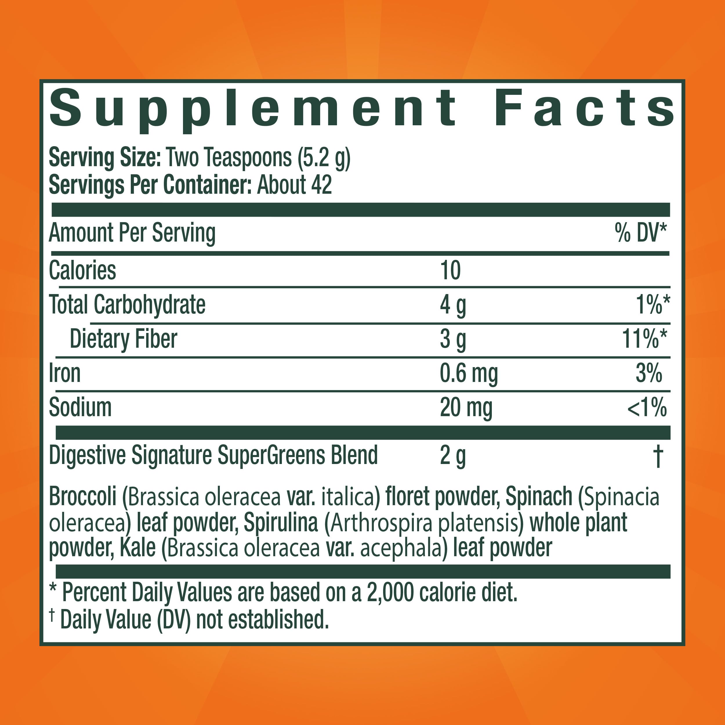 Metamucil Greens SuperFood Powder Fiber Supplement for Digestive Health* and Regularity*, Gluten Free Plant-Based Stevia, Great Taste Kiwi Apple Flavored, 3g Dietary Fiber per Serving, 42 Servings — Amazon image 7