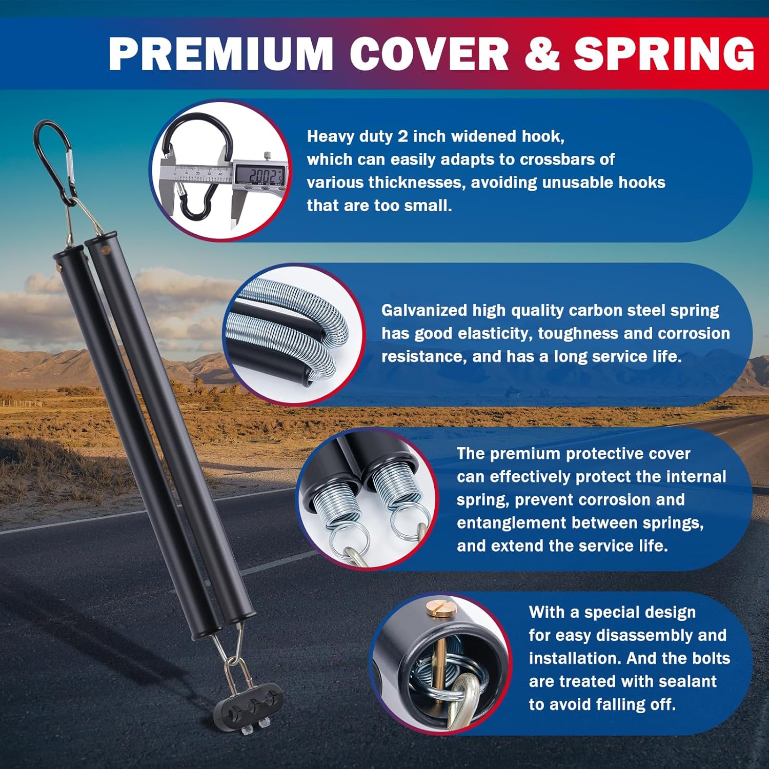 CheeMuii Semi Truck Air Lines Kit with 16" Double Tender Spring Kit 12 FT 3 in 1 ABS Electric Power Line Red & Blue Air Hoses Kit for Semi Truck Trailer Tractor