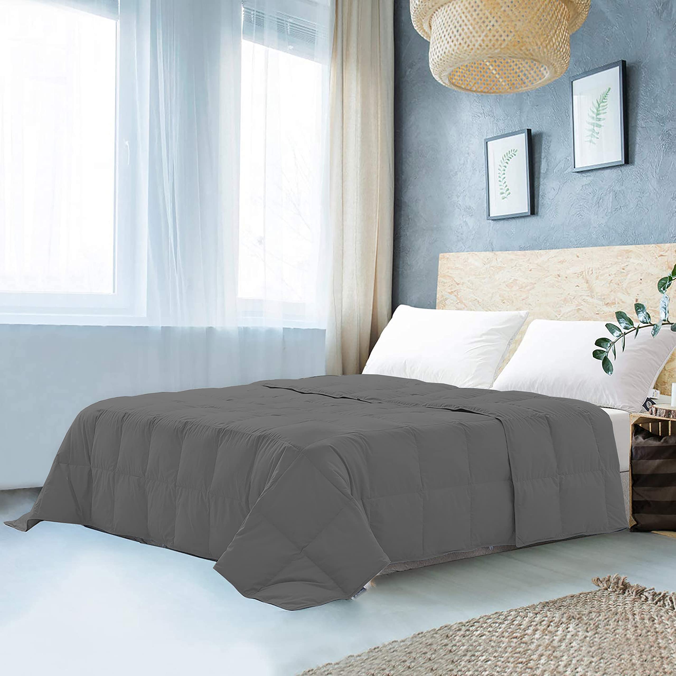 EDMUND Microfiber 250 GSM All Season Comforter (60" x 90" Inches/152cm x 228cm) Comforter/Blanket/Quilt/Rajai - Single Bed|Dark Grey-image-25