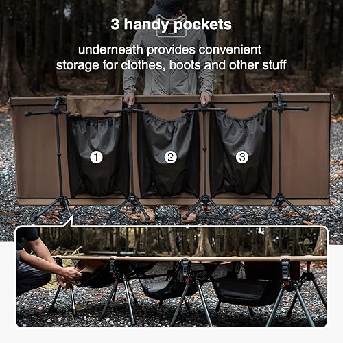 Miniatura 5 de ONETIGRIS SUPRATIROS - Catre de campamento extragrande, cuna de dormir de gran tamaño con patas extensibles para campamento, viajes en automóvil,