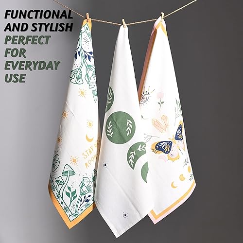 Miniatura 8 de Folkulture Juego de paños de cocina, 20 x 26 pulgadas, toallas de mano de cocina de primavera con lazo para colgar, juego de 3 paños de cocina