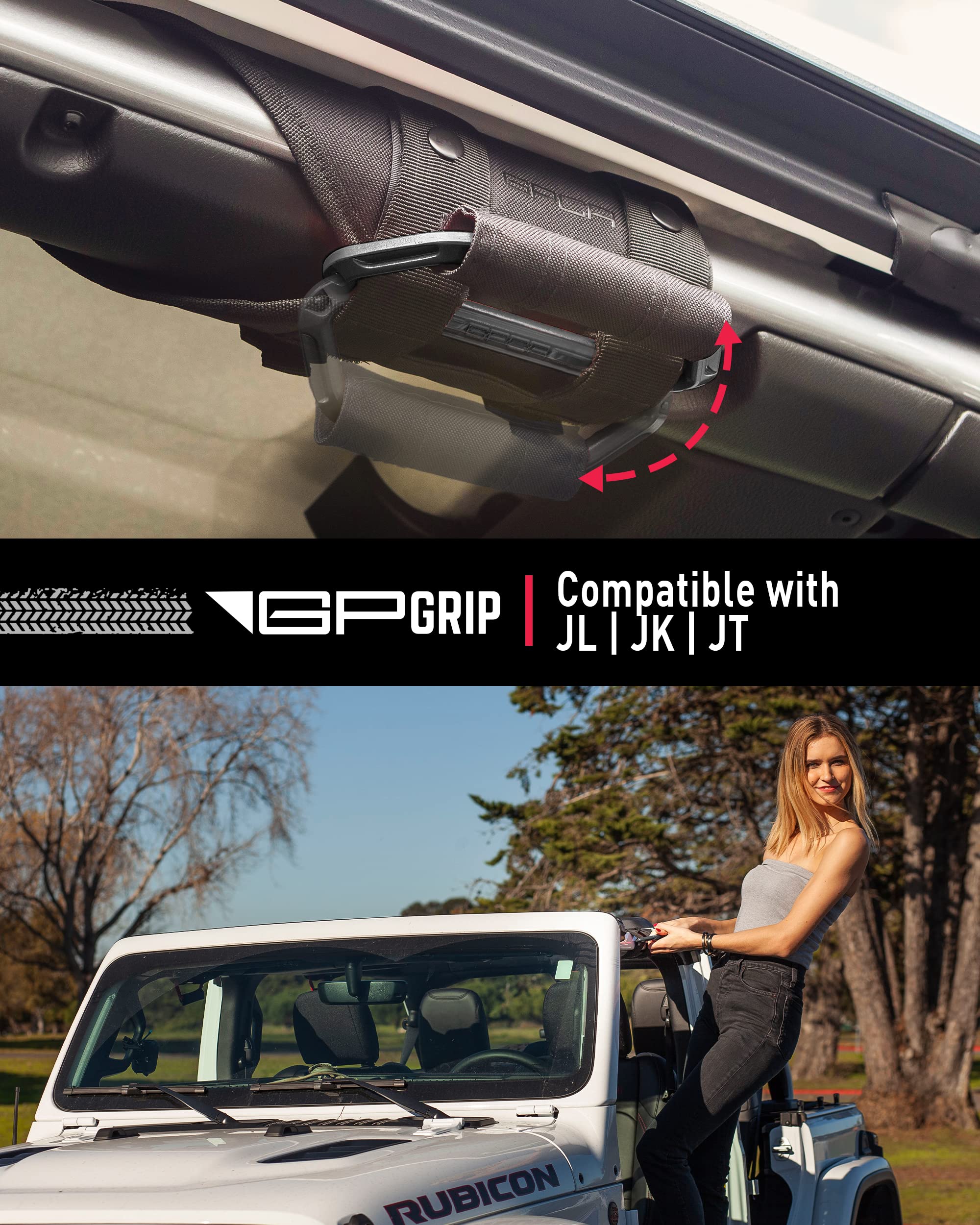 GPCA GPGrip PRO Grab Handles for Wrangler JL JT JK Sport Sahara Rubicon Gladiator 4DR/ 2DR 2007