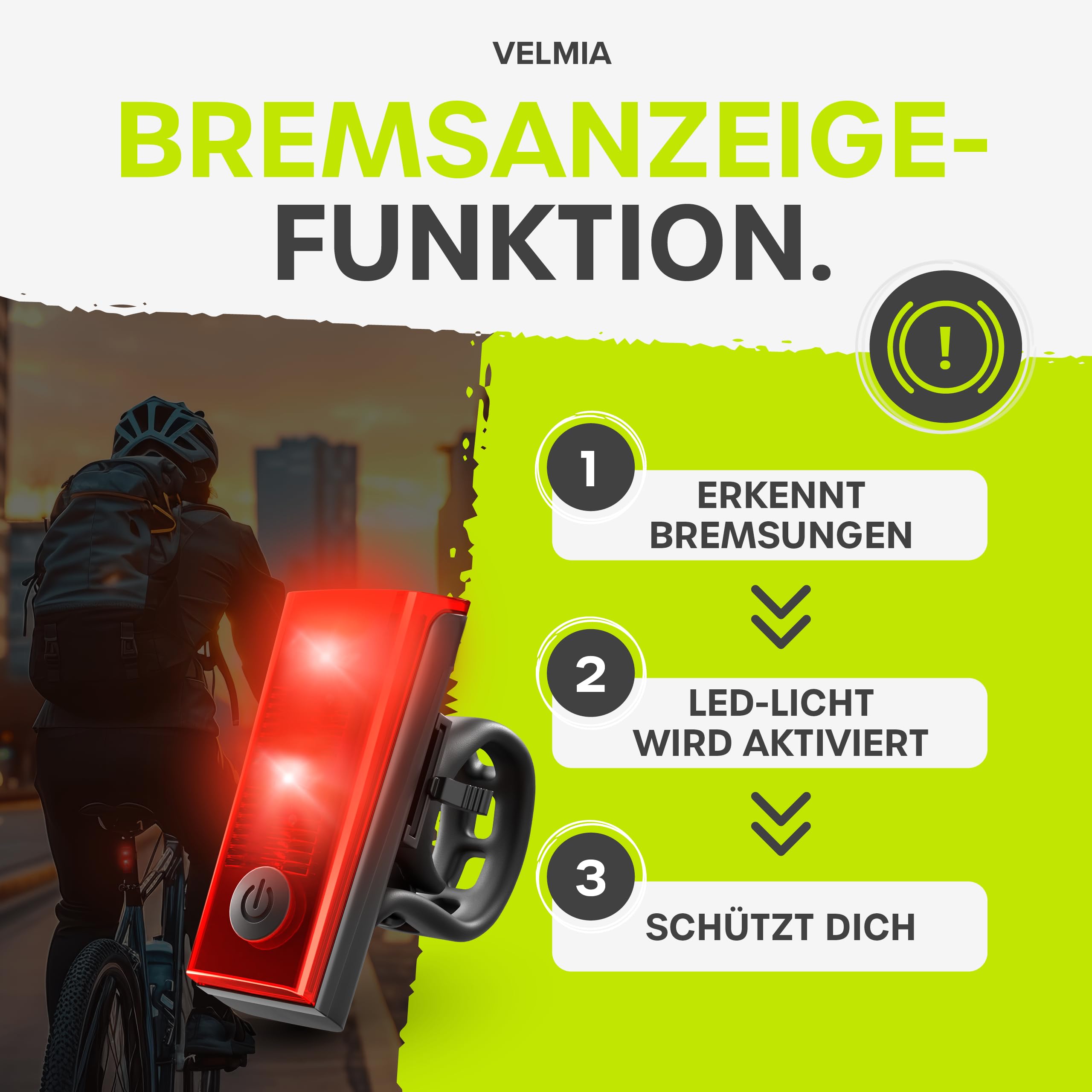 Opard Fietslicht voor, StVZO-goedgekeurd, USB-fietsverlichting, 2