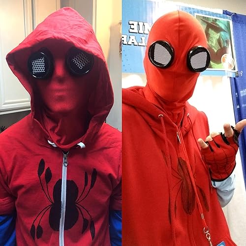 Miniatura 5 de JEGERMIG 2 máscaras de cara completa, máscaras de segunda piel BW, máscara sin cara de elastano, máscara de disfraz color rojo