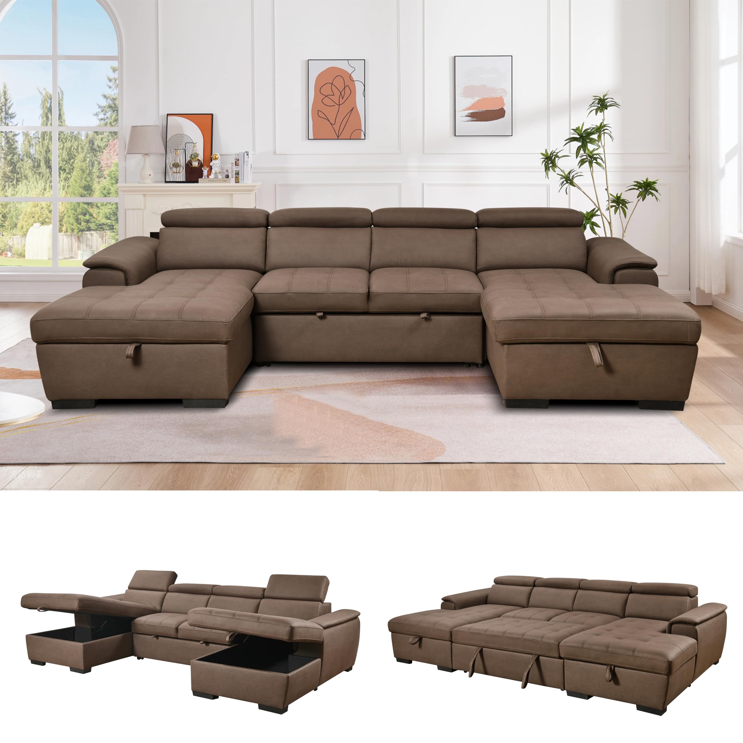 Amazon.com: THSUPER 121'' Microfiber Oversized U Shaped Sectional