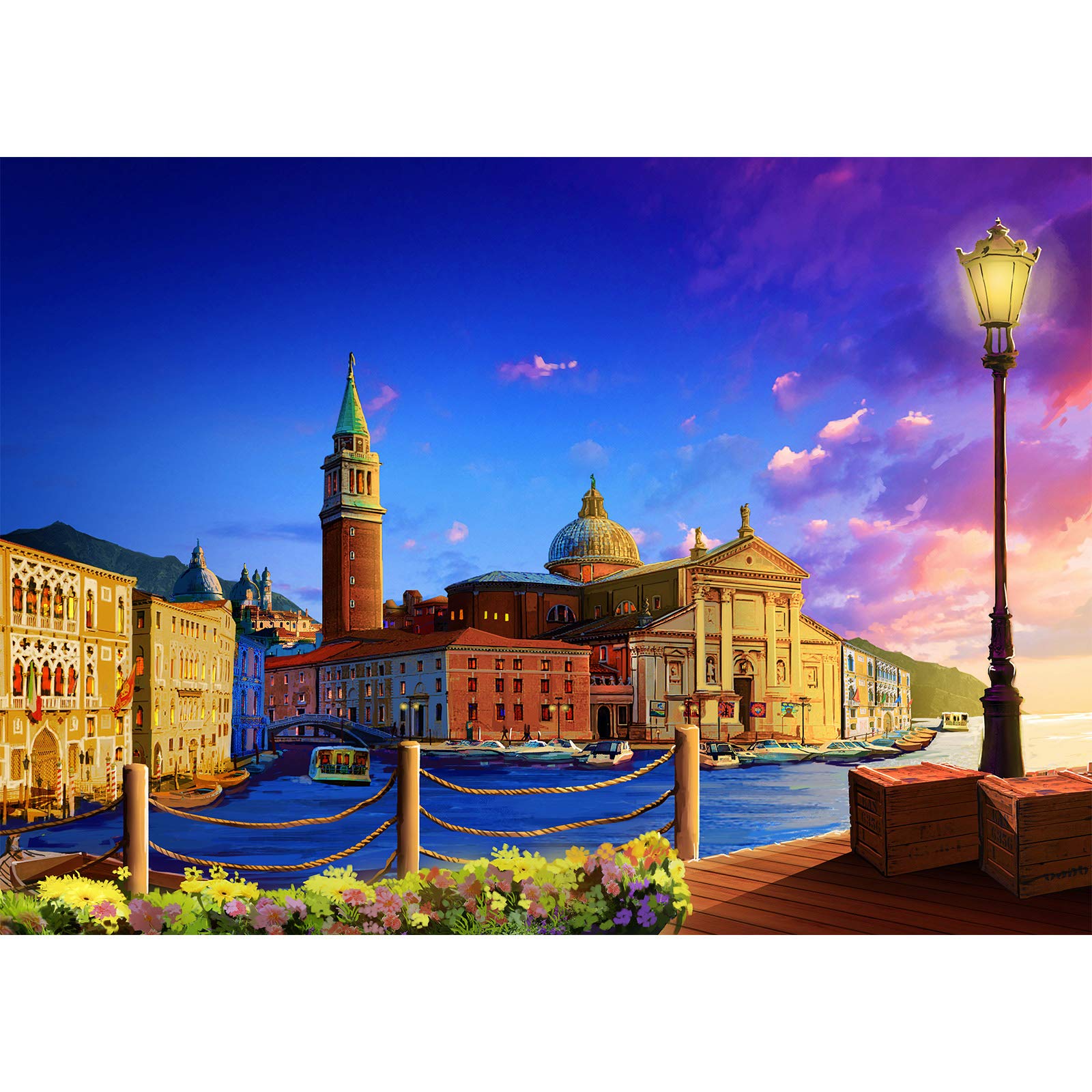 HUADADA Jigsaw Puzzles 1000 Pieces for Adults - Venice Water City - Puzzles for Adults 1000 Piece Challenging Large Puzzle Game (27.56" x 19.67")