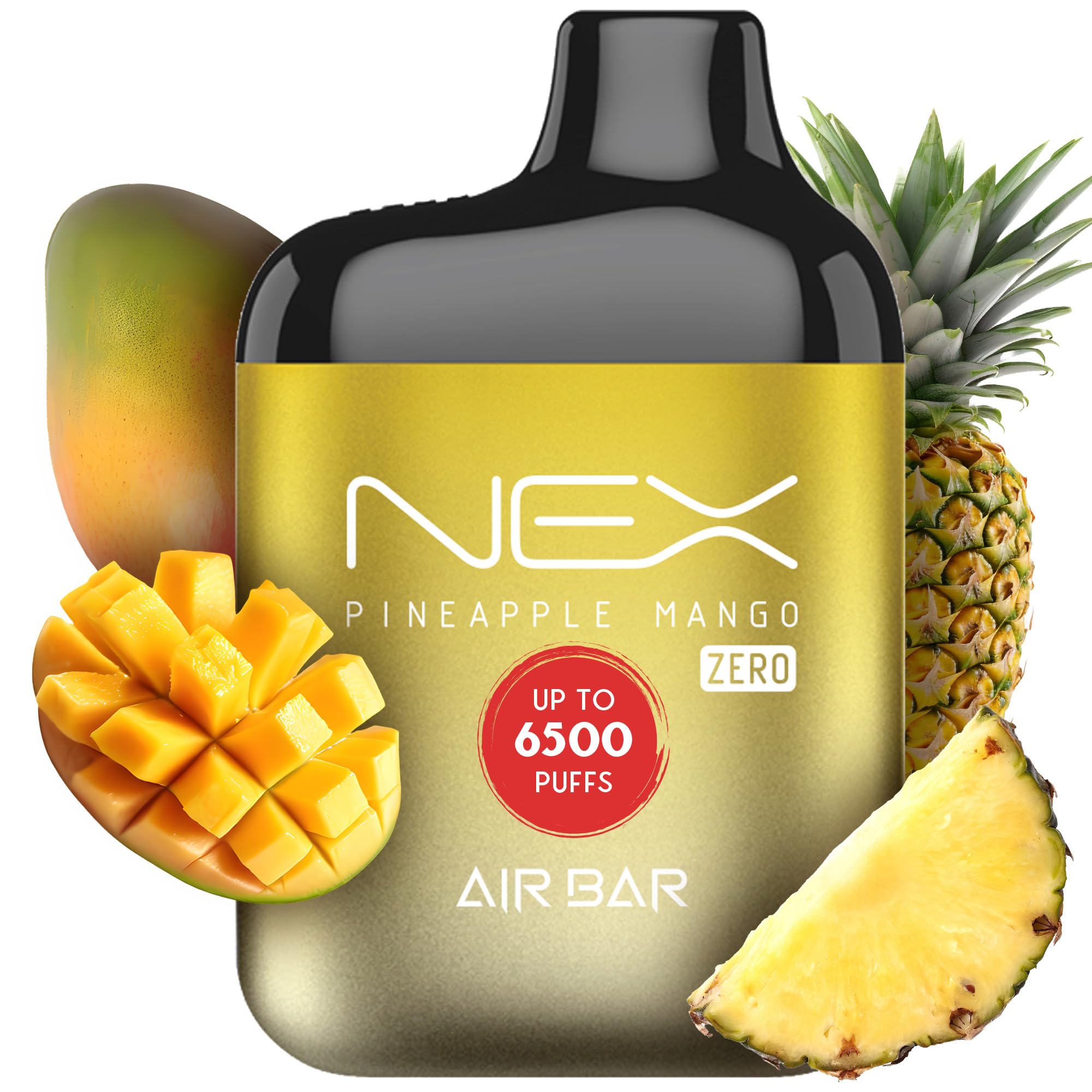 ANDS AIRBAR ZERO 6.5K Puffs - No Nicotine Vape - 0 Nicotine Disposable Vape Disposable - Zero Nicotine Disposable Vape - Long Lasting Nicotine Free Vape 0% Nicotine (1 PACK, PINEAPPLE MANGO)