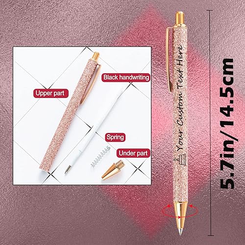 Miniatura 3 de Bolígrafos personalizados con purpurina impresos con mensaje de logotipo, bonitos bolígrafos para mujeres, bolígrafos brillantes personalizados,